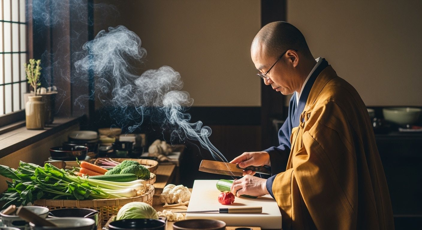 Elegant shojin ryori presentation