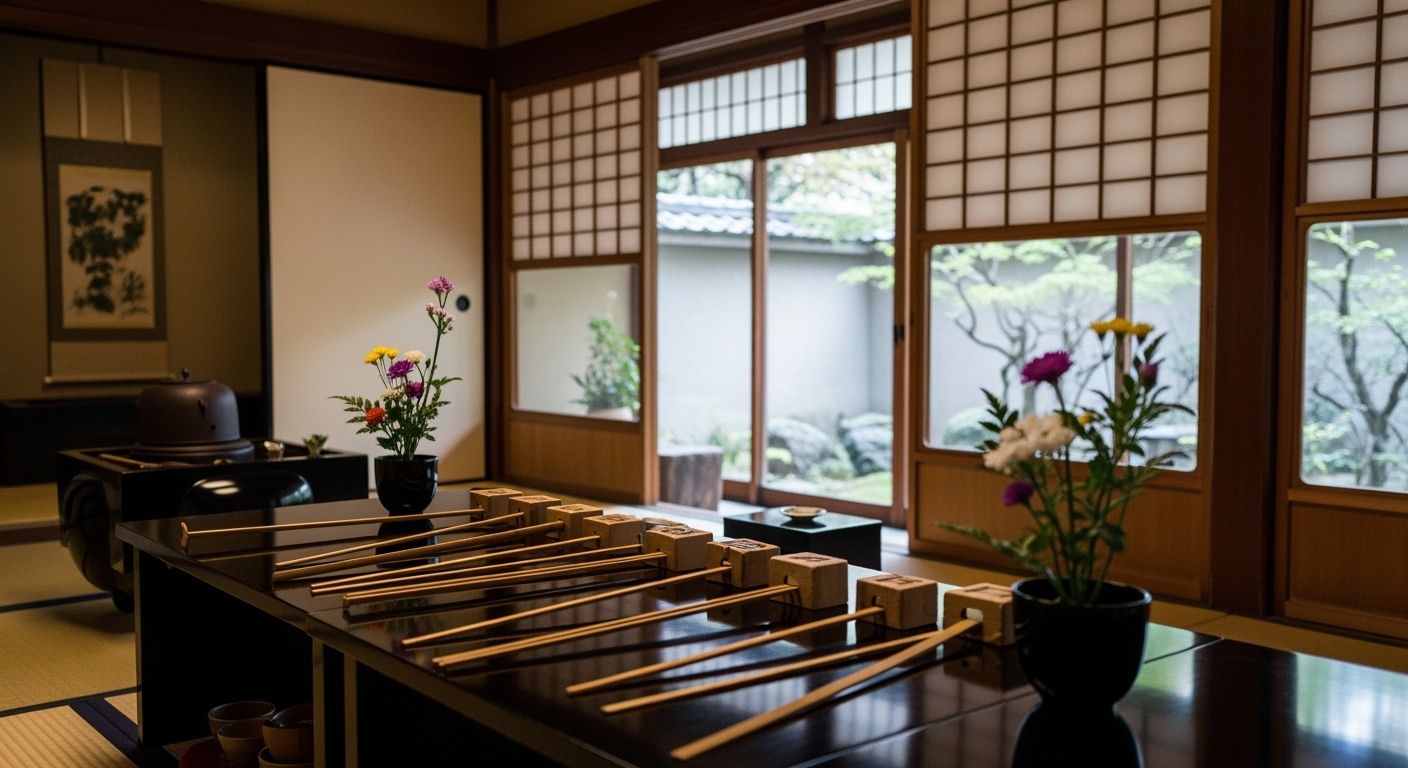 Traditional tea ceremony setting