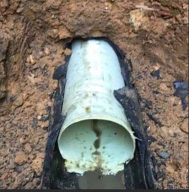 Liner through a pitch-fibre drain