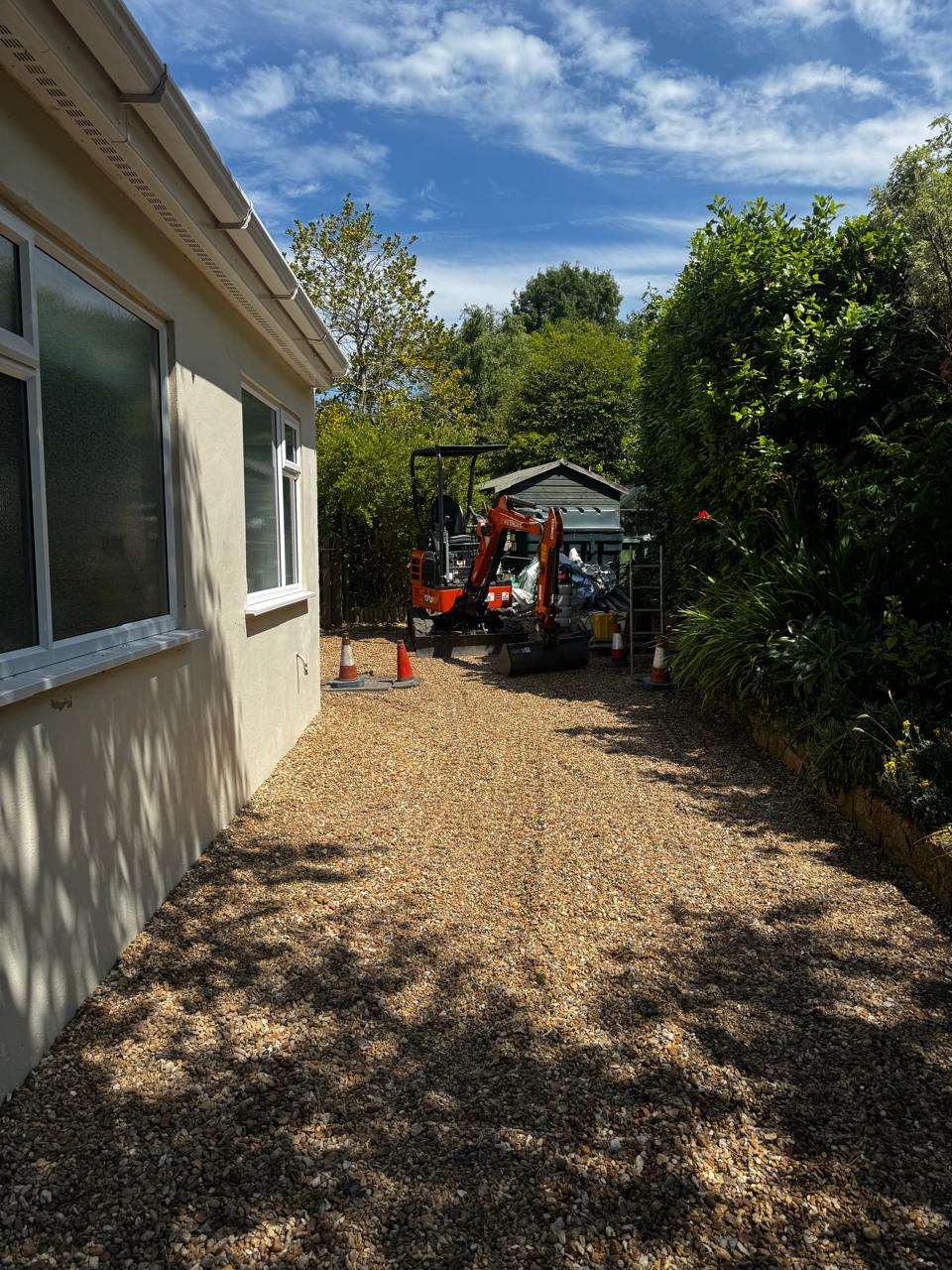 Sewage pipe backfilled 