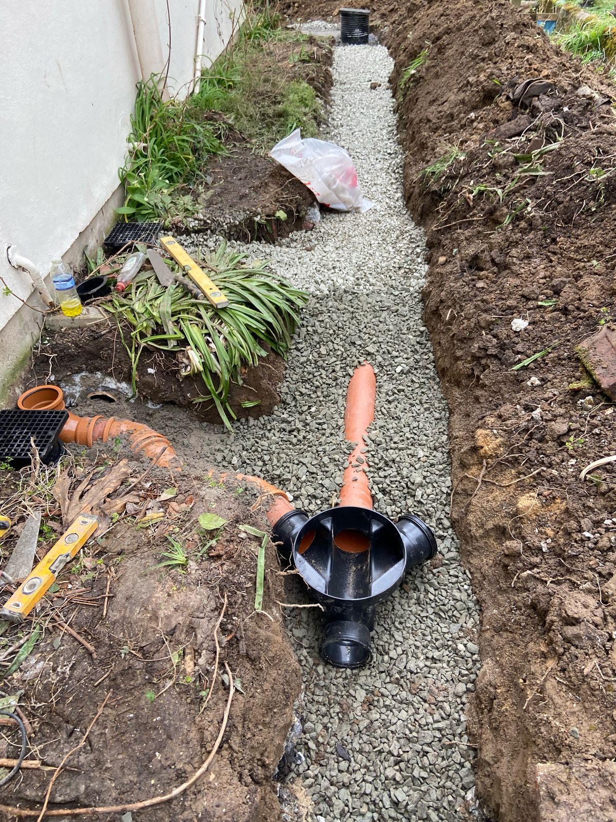 New drains laid & a manhole chamber