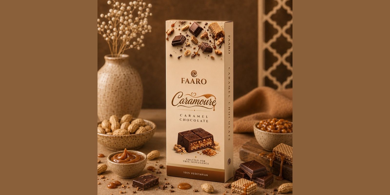 Faaro Caramoure wafer, caramel and peanut chocolate — a fast-moving bar for chocolate resellers in South India