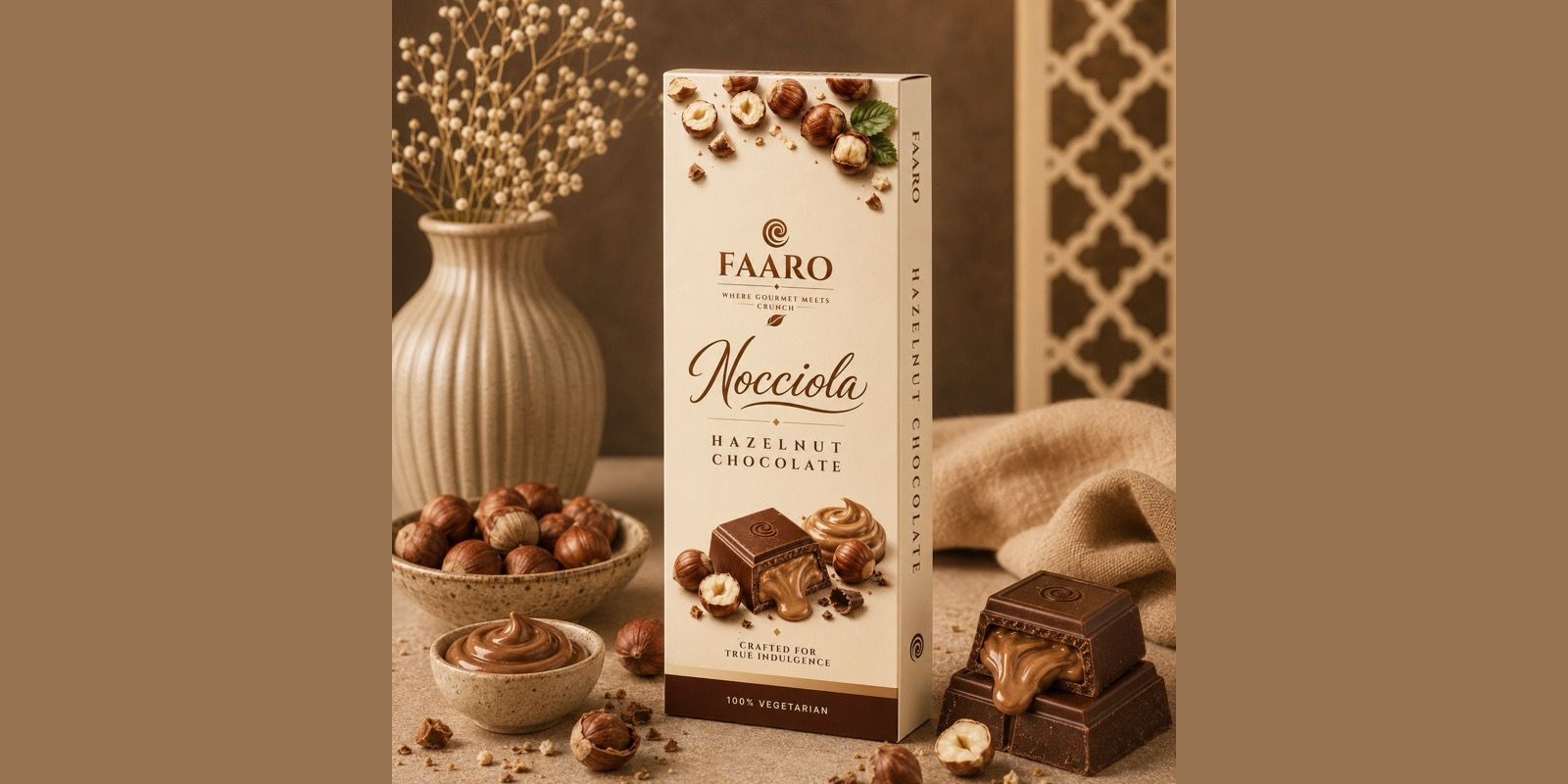 Faaro Nocciola hazelnut milk chocolate in gift packaging, used for bulk corporate Diwali hampers