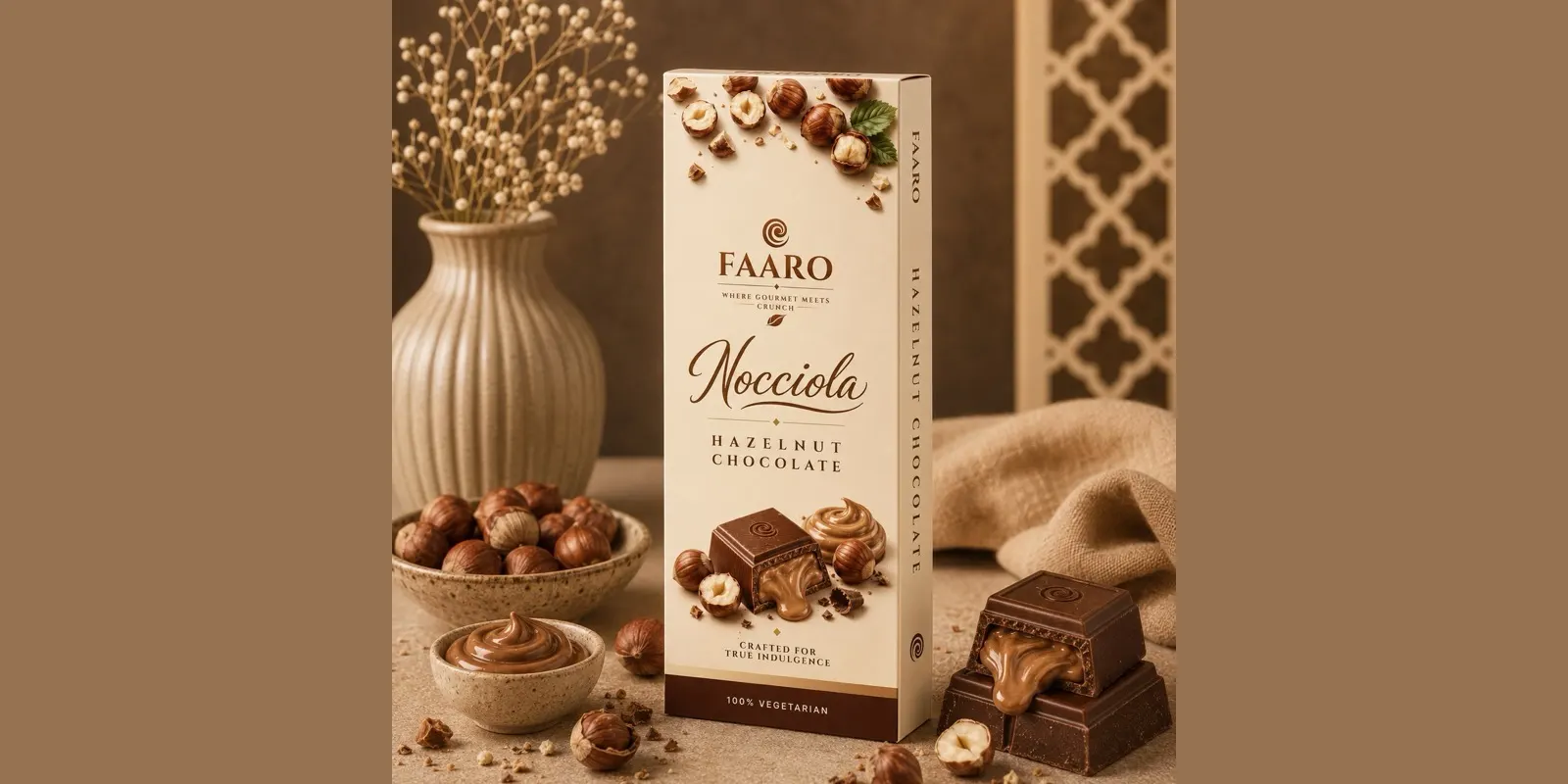 Faaro Nocciola hazelnut milk chocolate in gift packaging, used for bulk corporate Diwali hampers