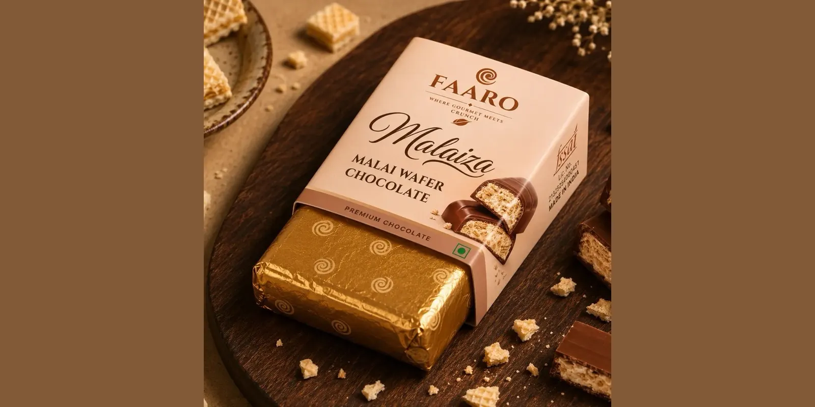 Faaro Malai wafer crunch chocolate, a café and quick-commerce SKU for Bengaluru stockists