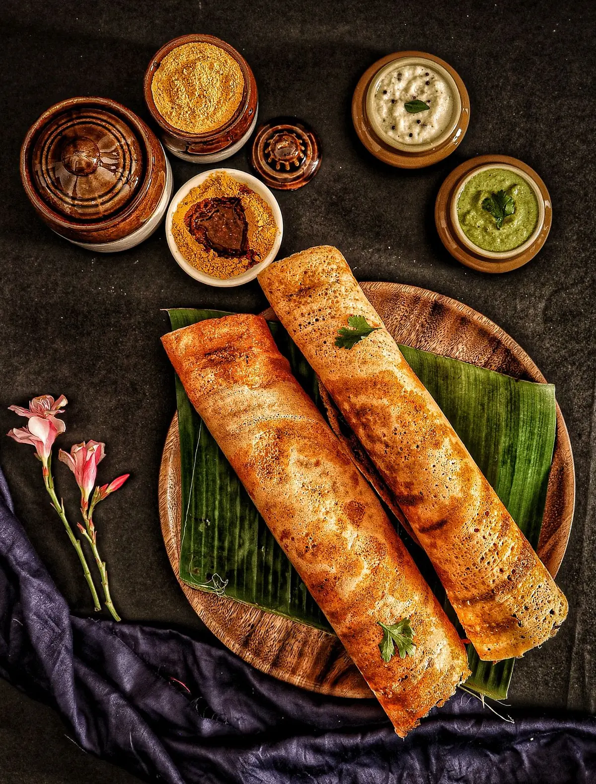 Kerala Onam sadya feast on a banana leaf