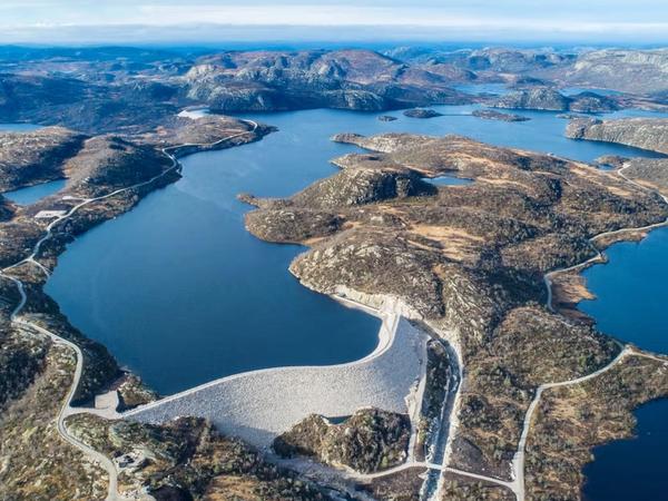 Aerial view of Aseral hydroelectric power plant