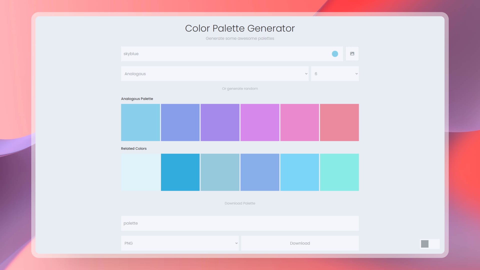 Versatile JavaScript Color Palette Generator