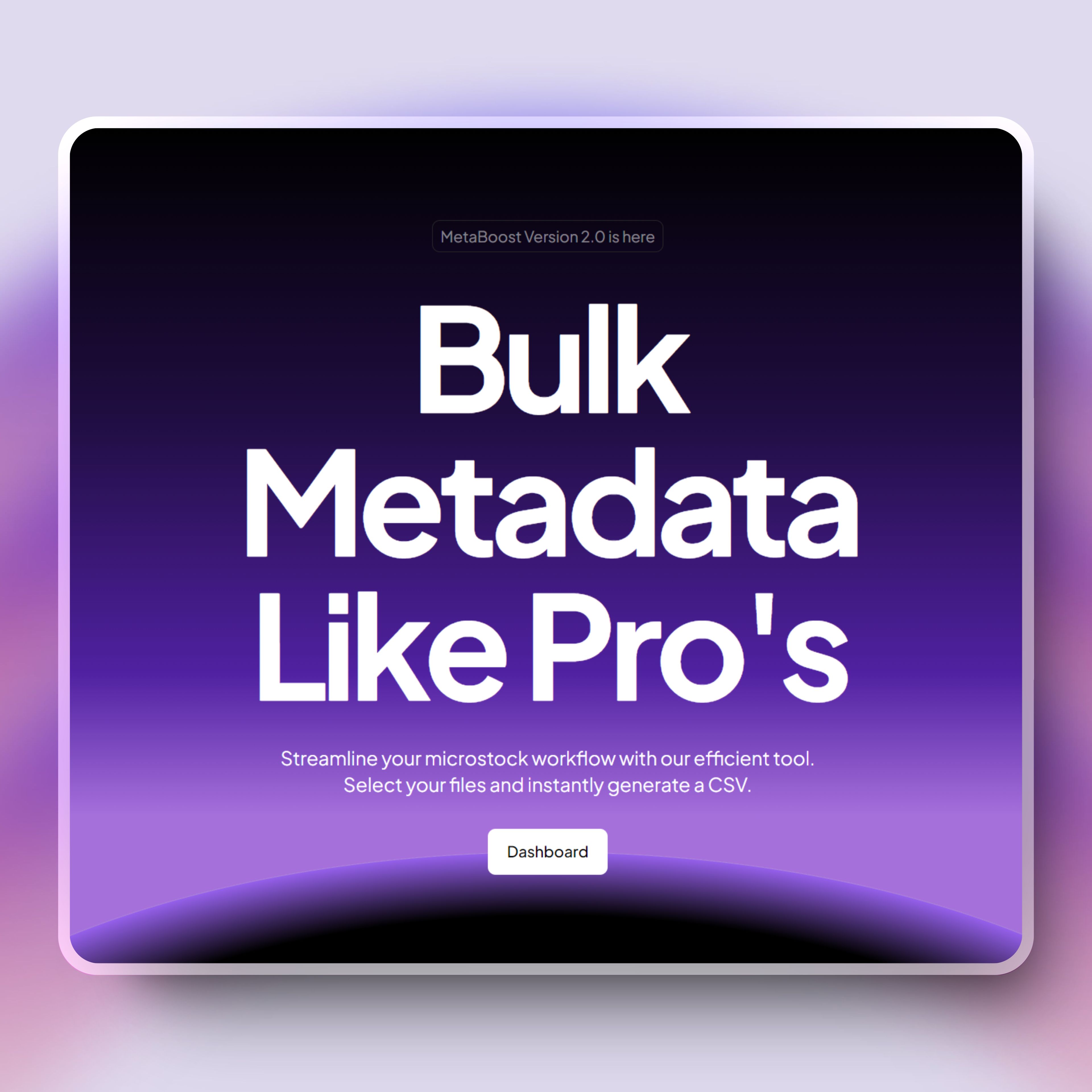 Metaboost: The Ultimate Bulk Metadata Generator