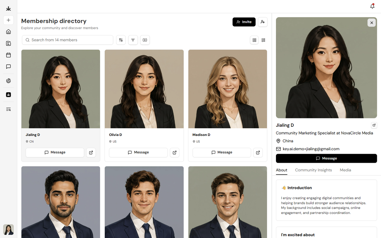 Member profile details