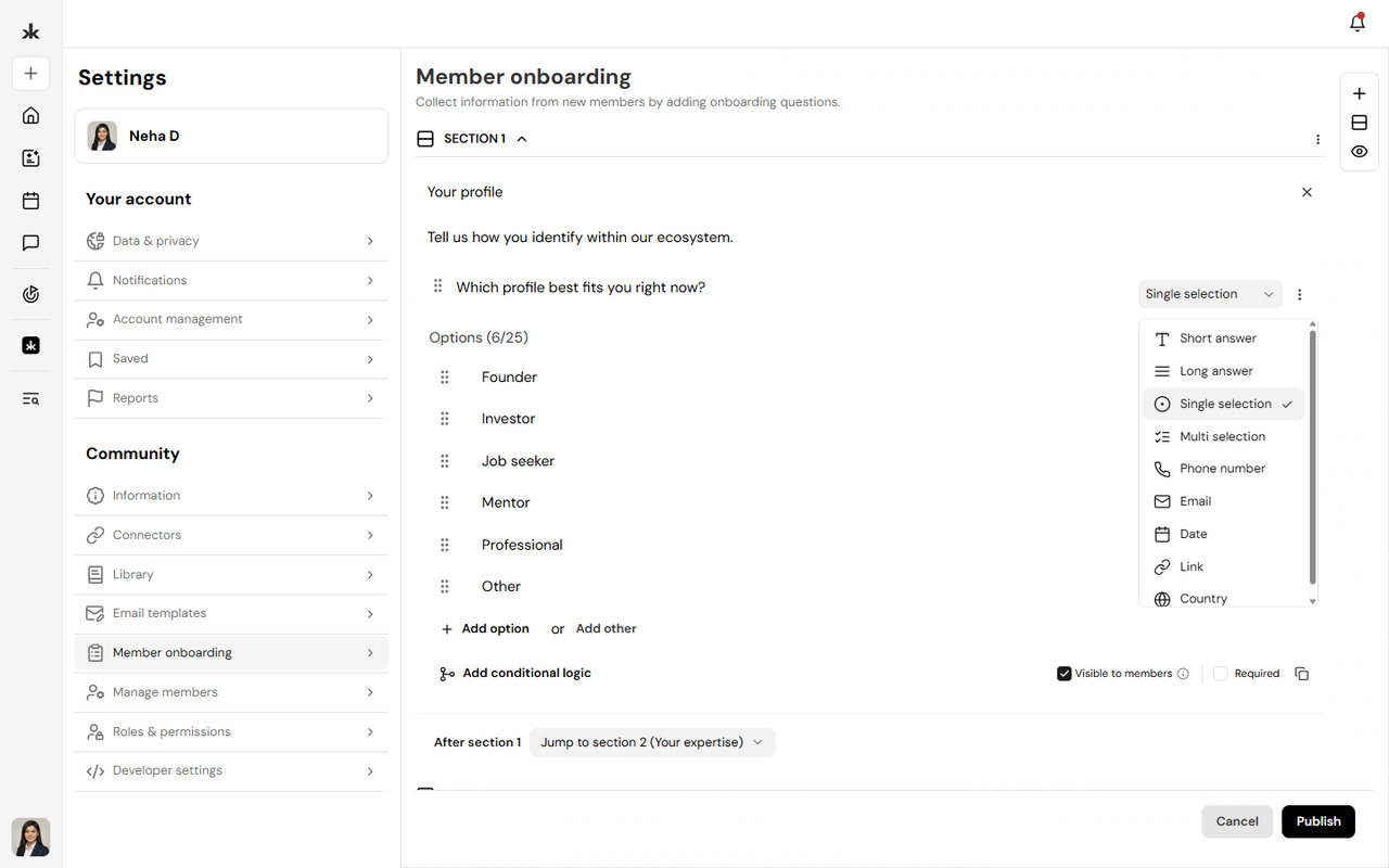Question types