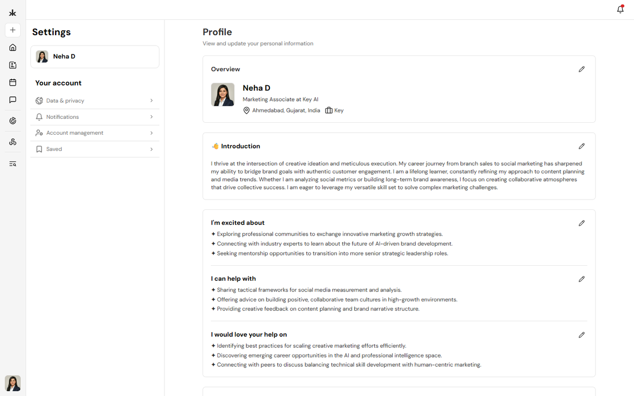 Account overview
