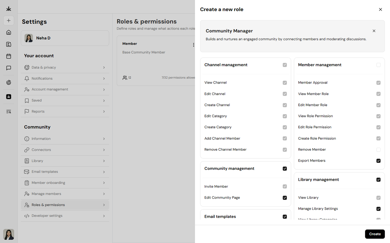 Create custom role