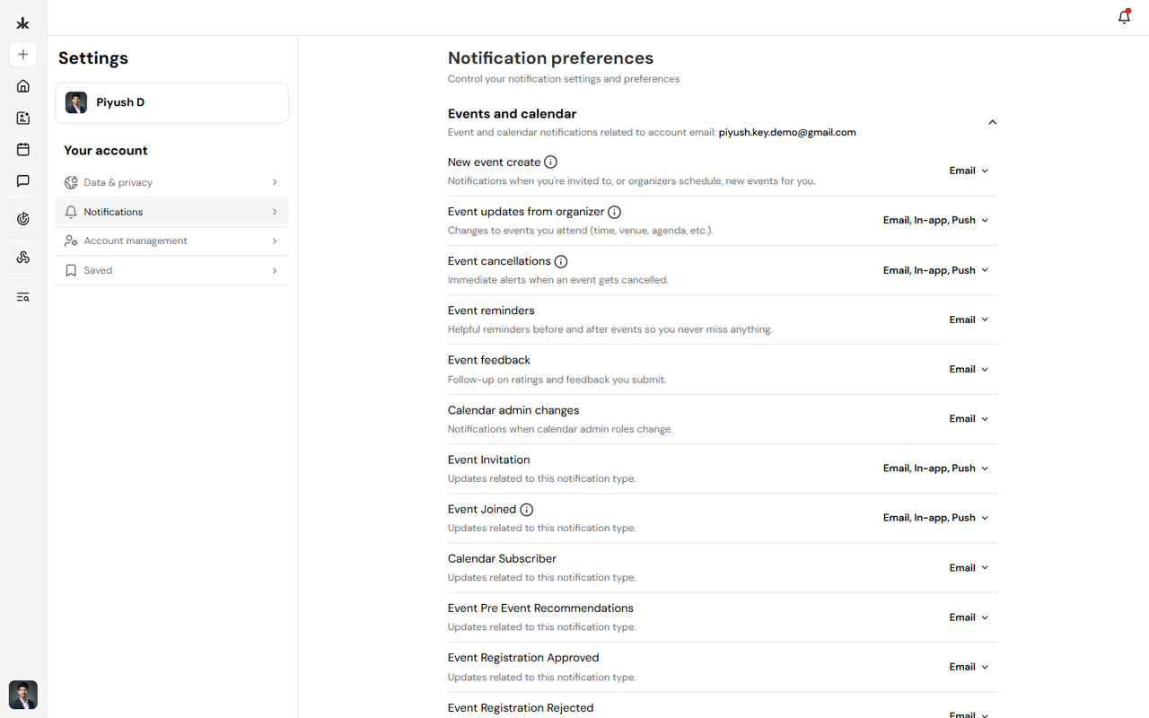 Notification preferences