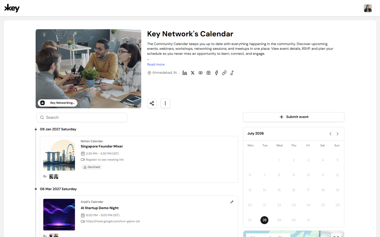 Calendar event view
