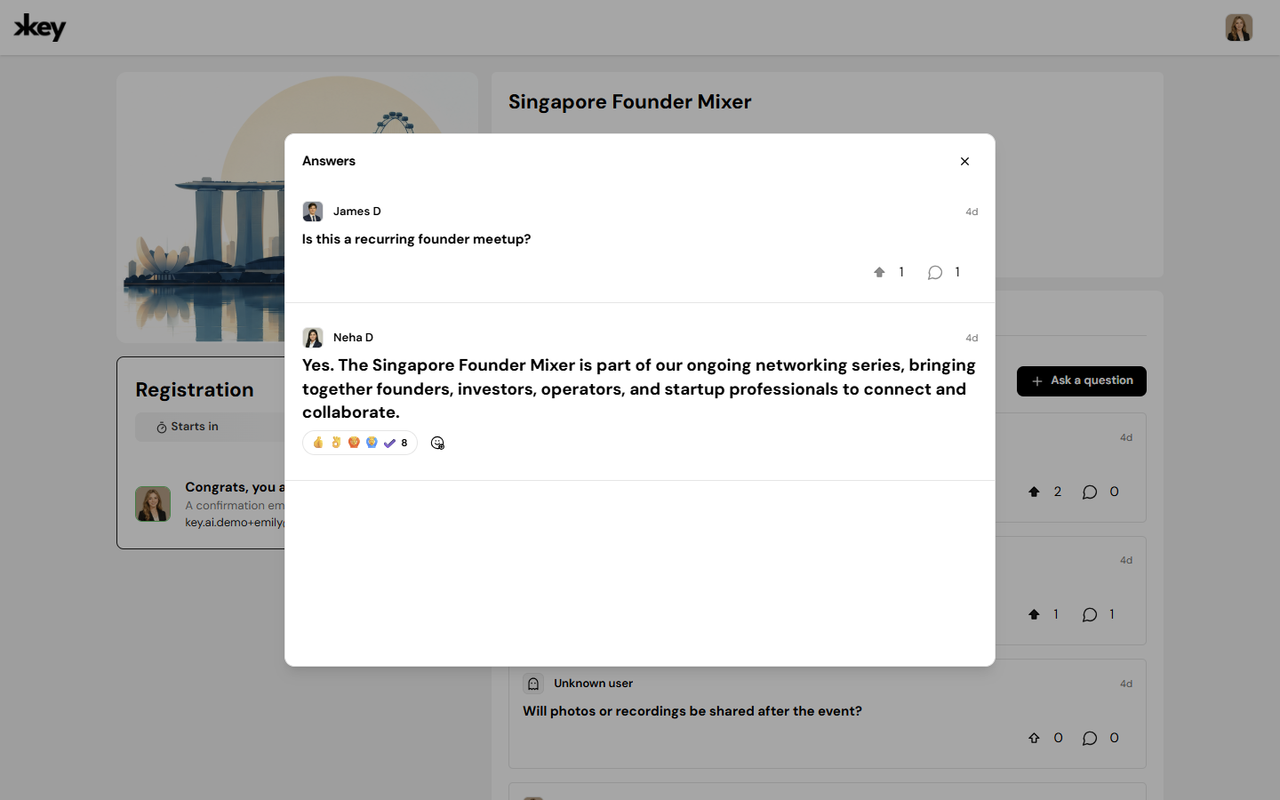 Viewing questions and answers