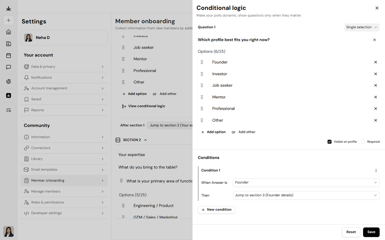 Conditional logic
