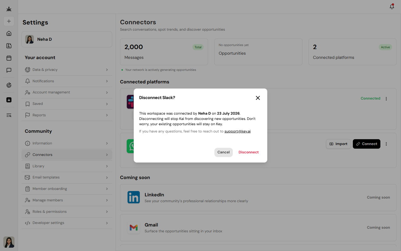 Disconnect integration