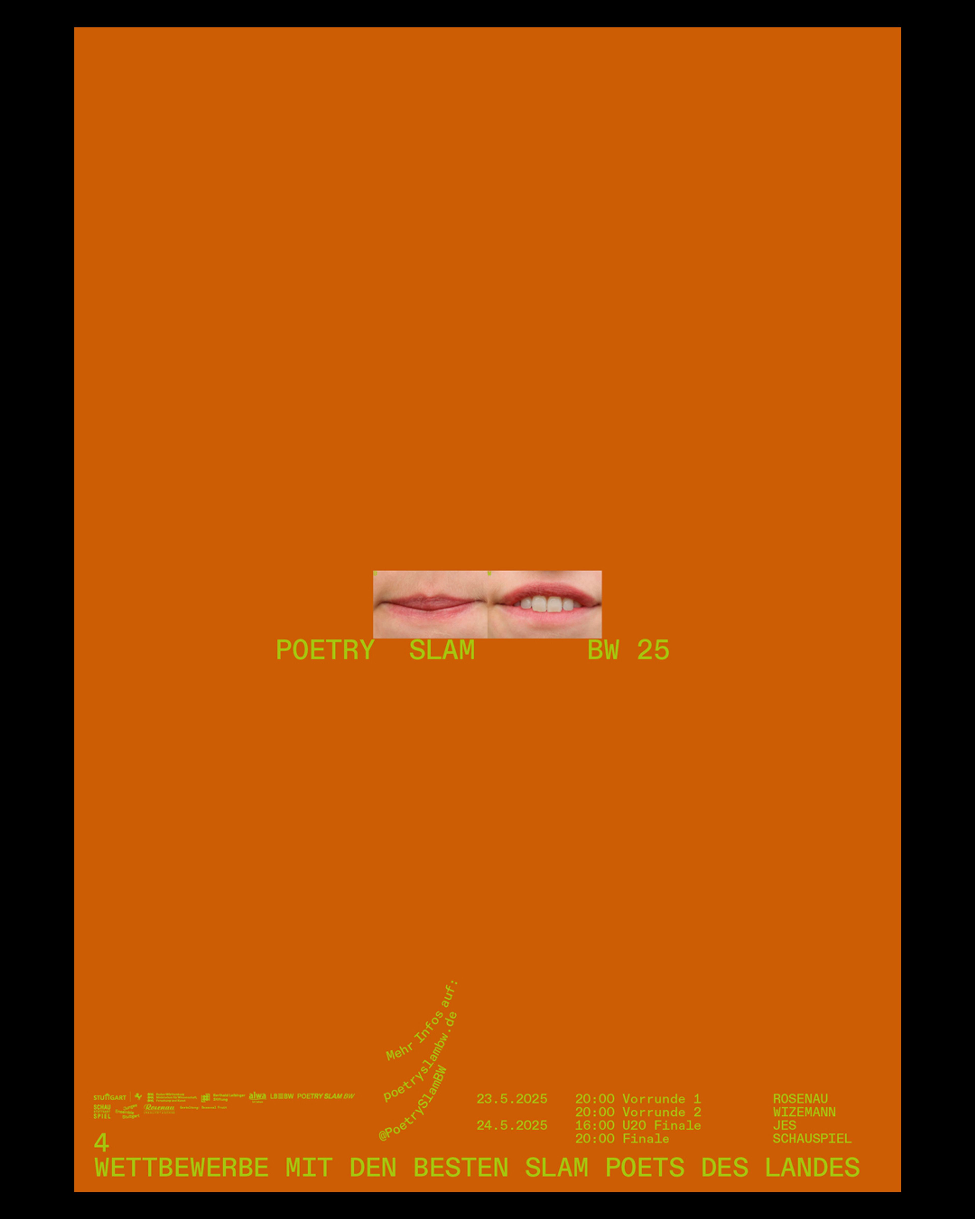 Award winning poster for Poetry Slam BW by Seasonal Fruit