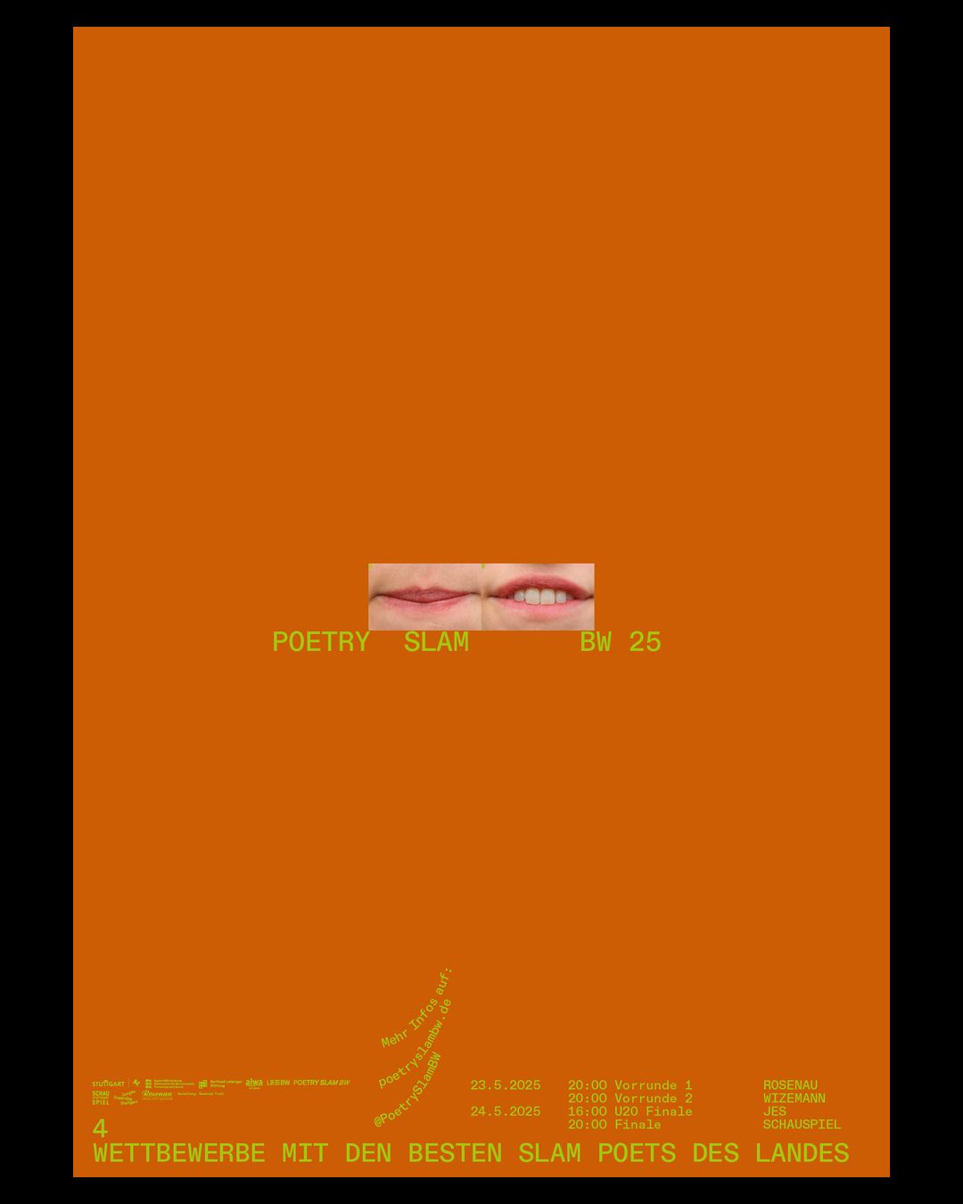Award winning poster for Poetry Slam BW by Seasonal Fruit