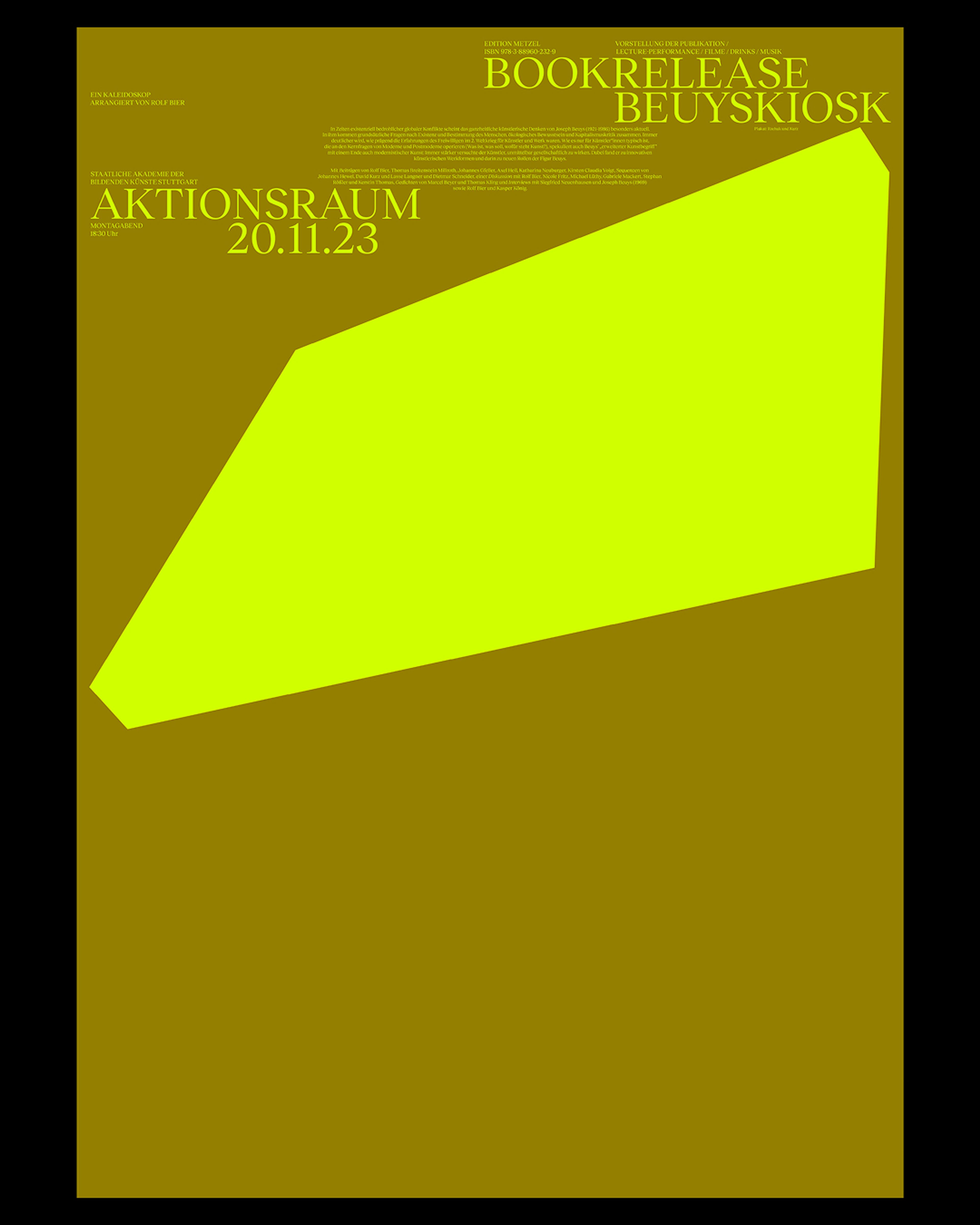 Beuyskiosk book release poster designed by Seasonal Fruit