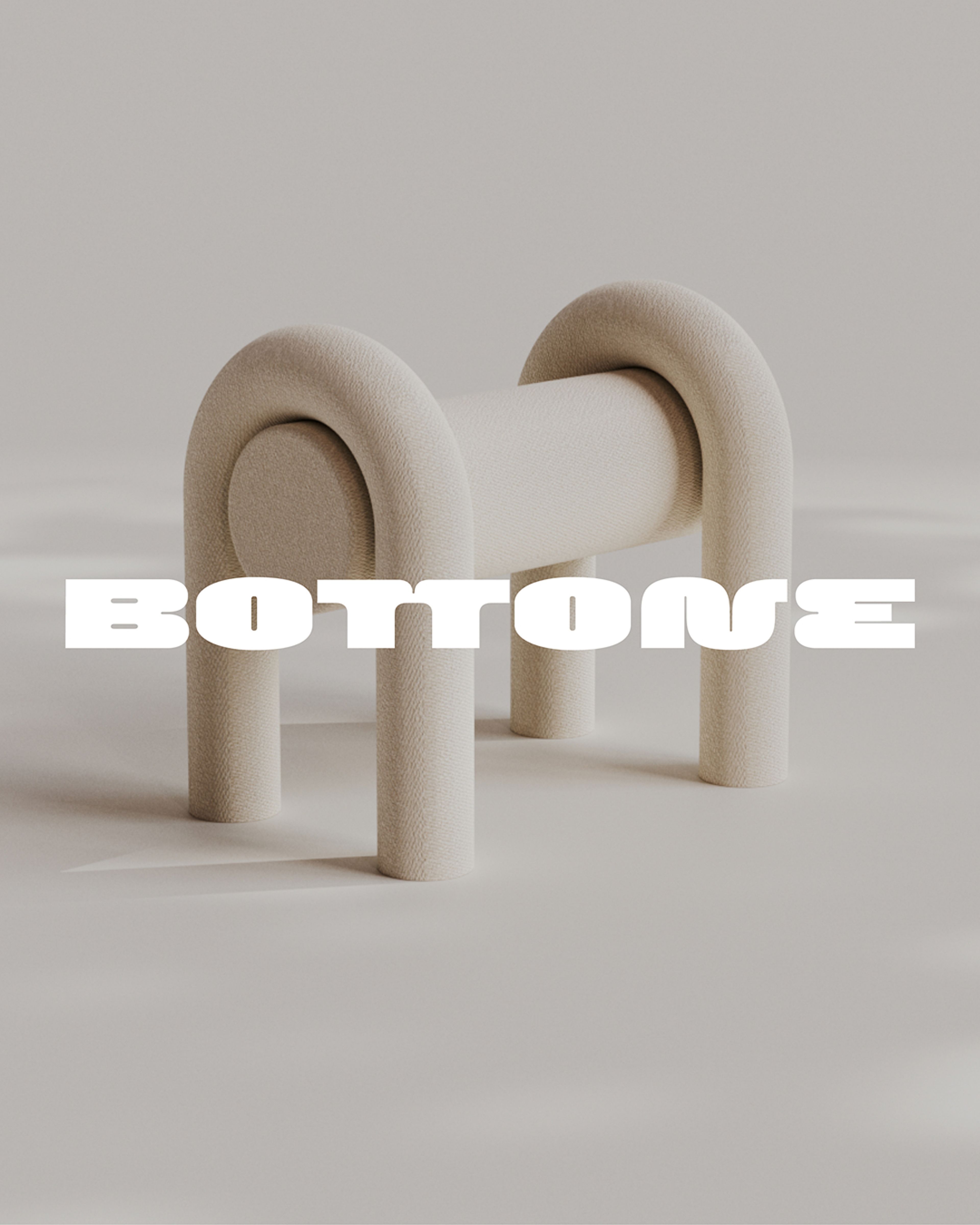 Hand drawn logo typeface for furniture brand Bottone by Seasonal Fruit
