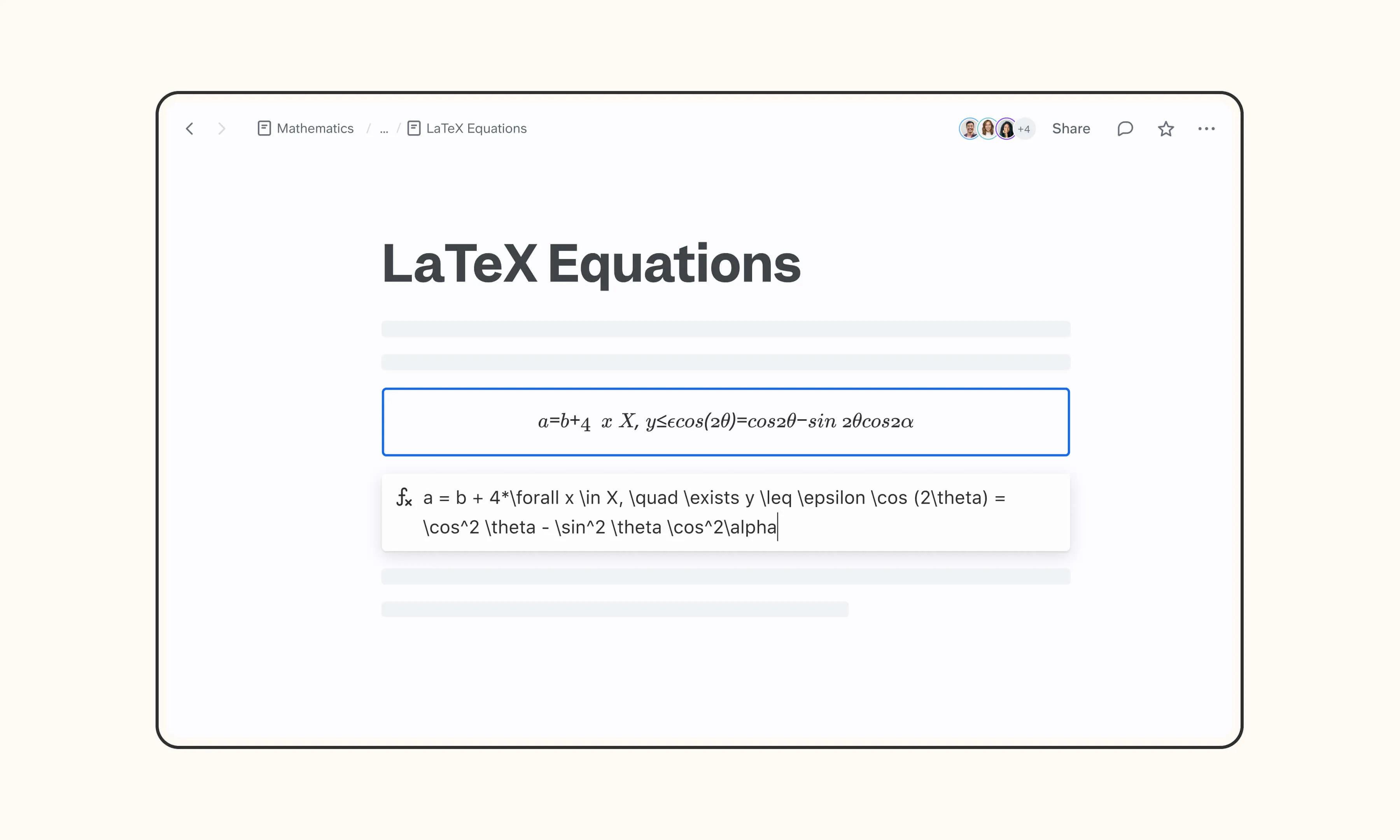 LaTeX integration screenshot