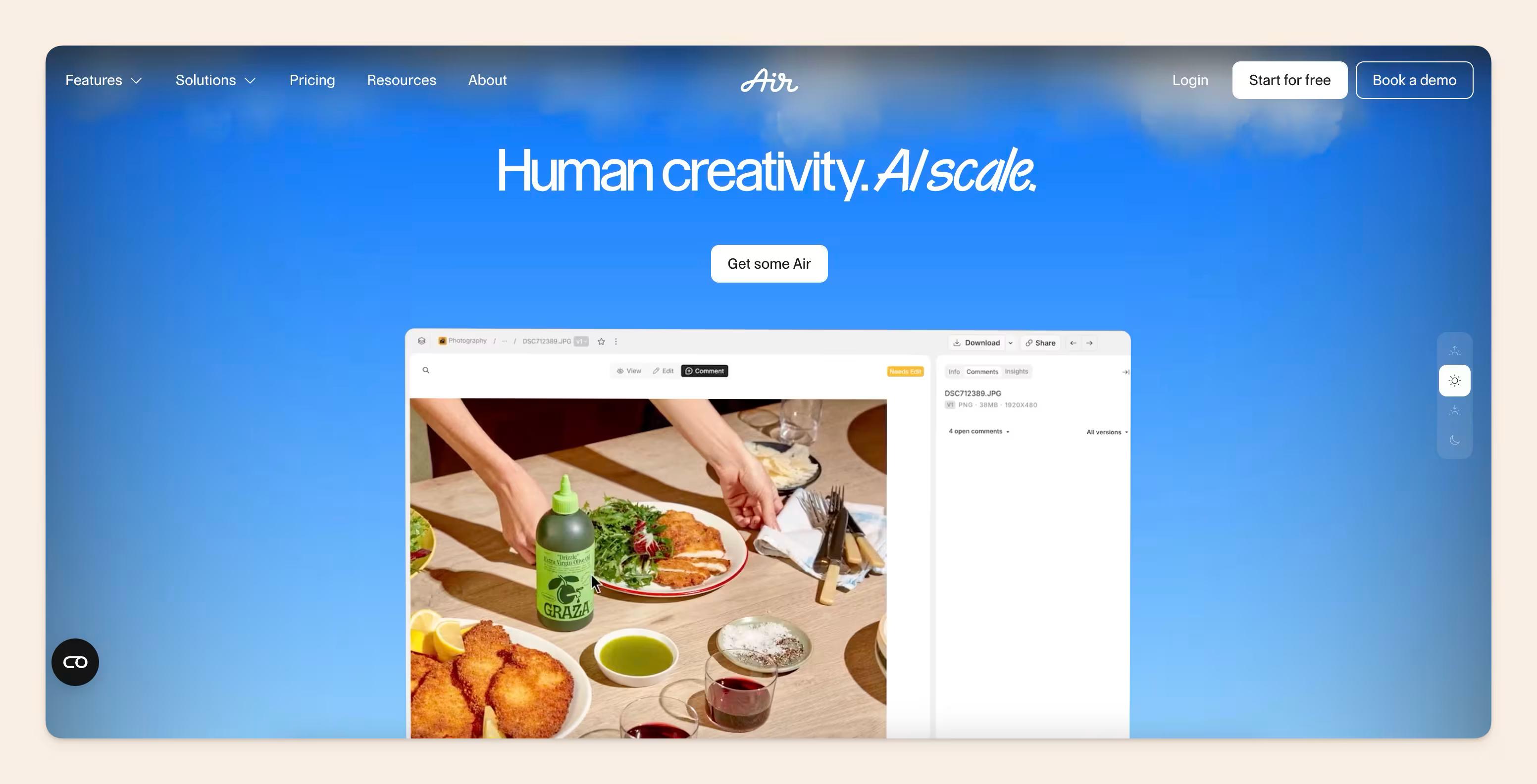 Air.inc homepage screenshot