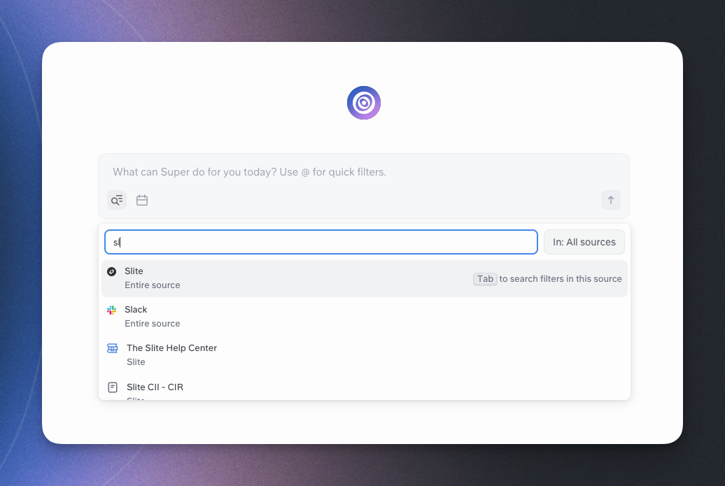 New source picker