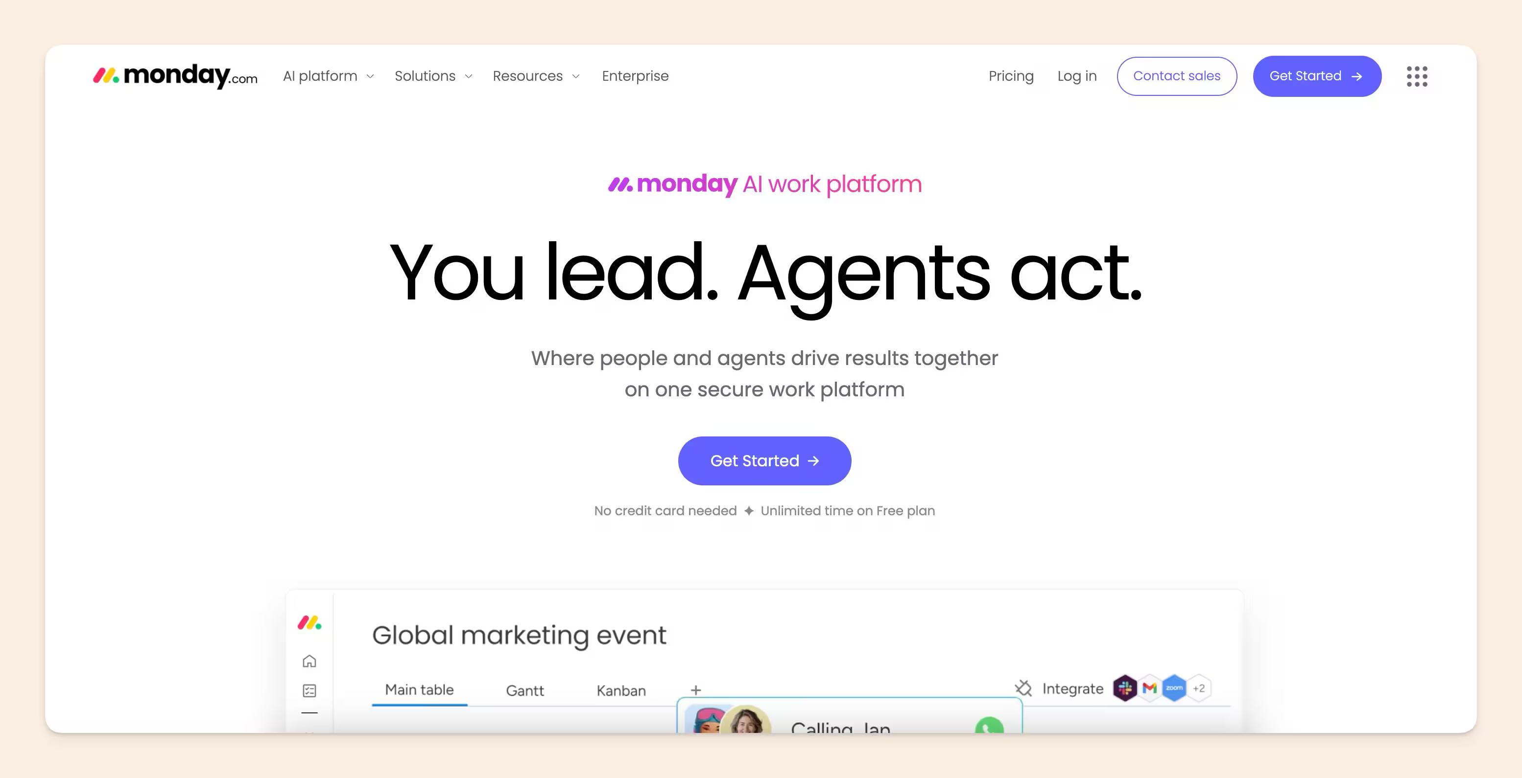 Monday.com homepage screenshot
