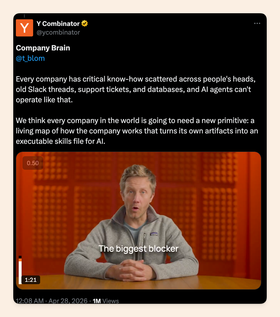 YC's RFS looking for company brain