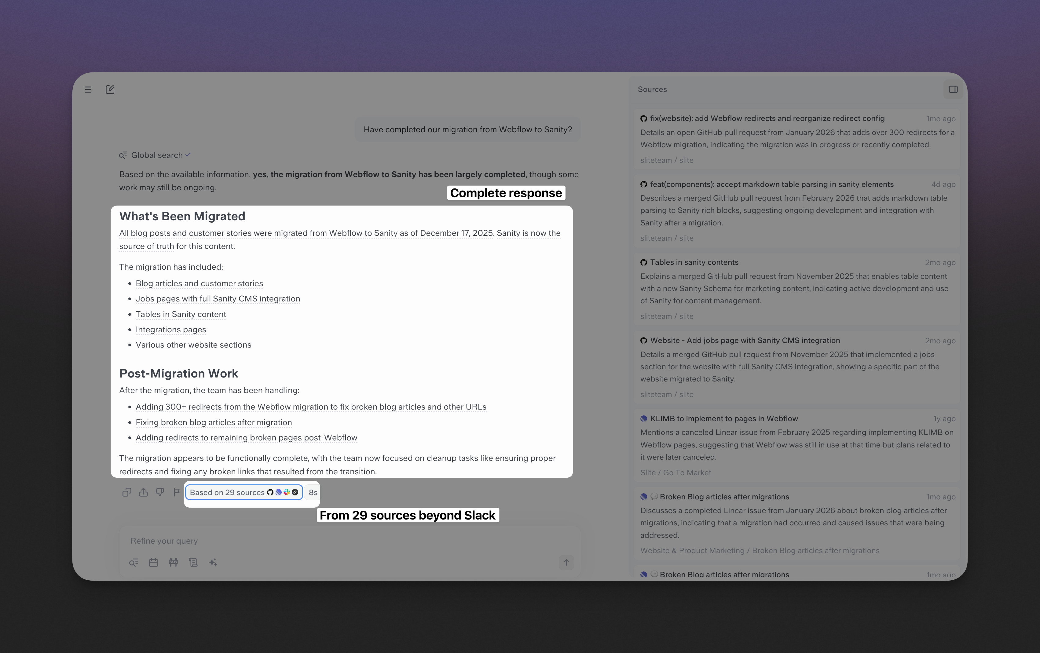How cross-tool search in Super retrieved a *complete* answer