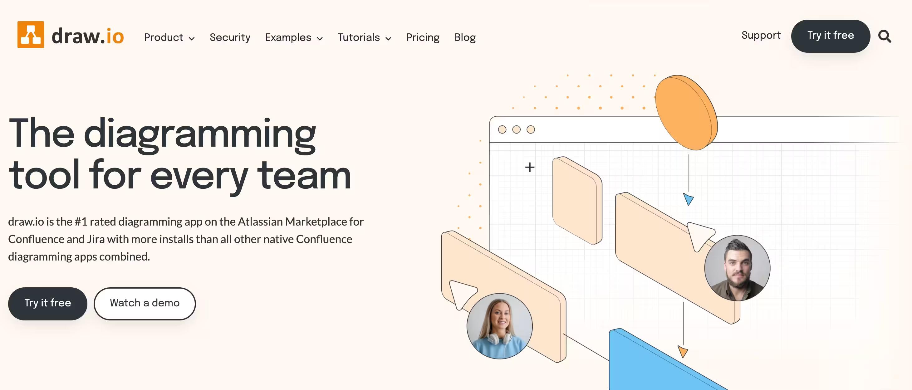 Draw.io flowchart tool maker homepage