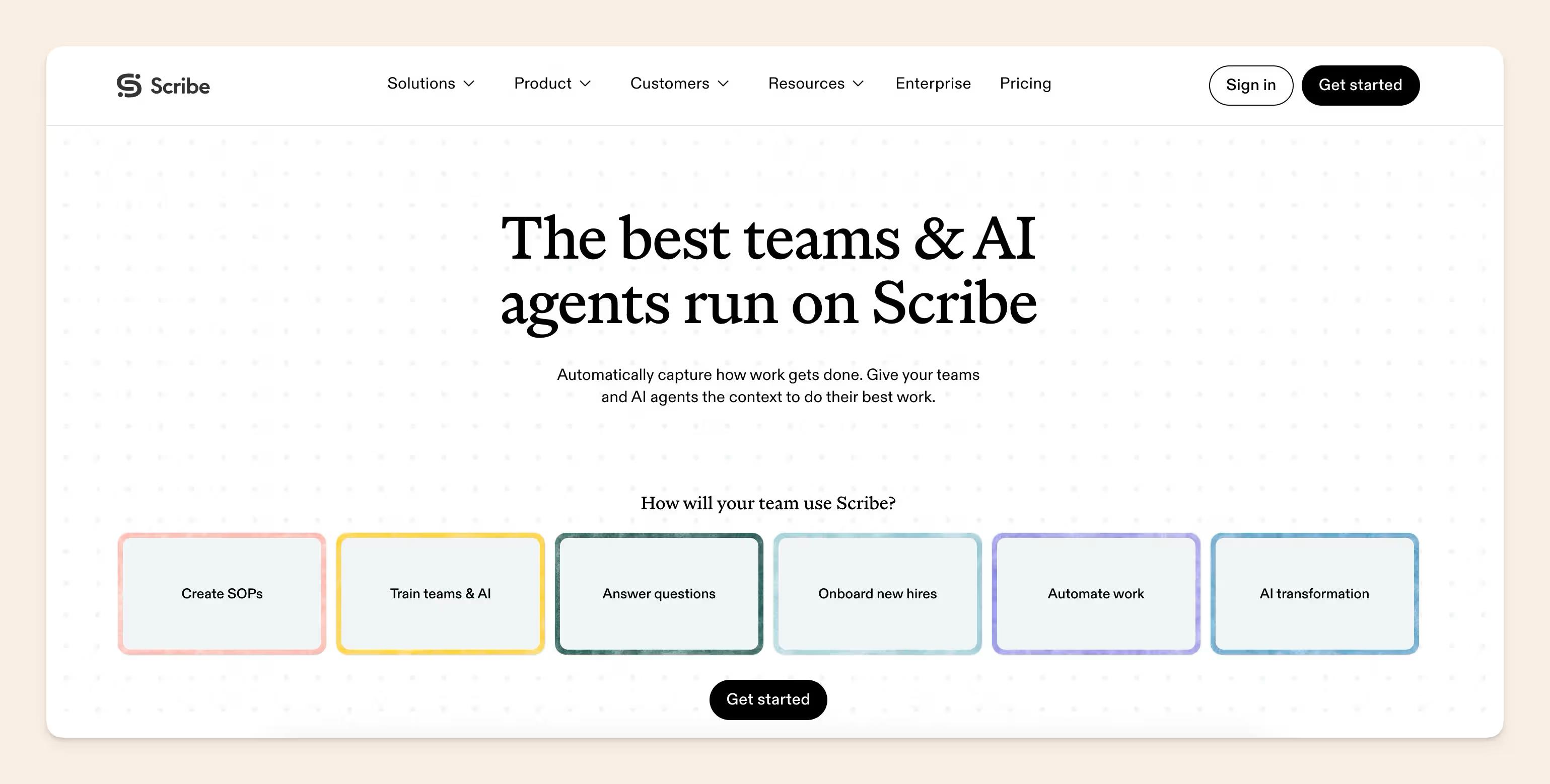 Scribe homepage