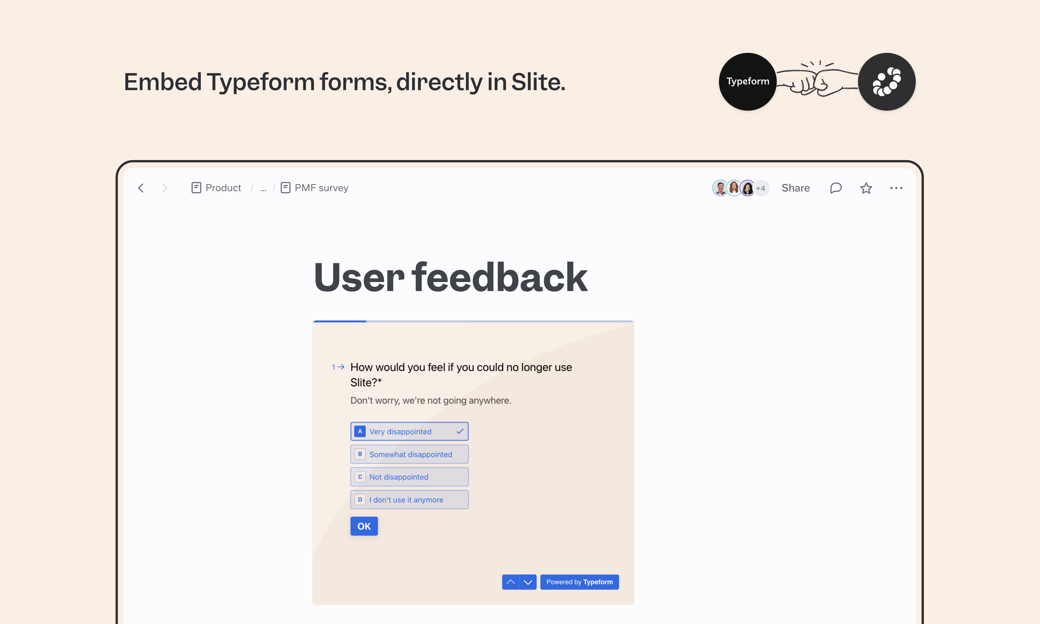 Typeform integration screenshot