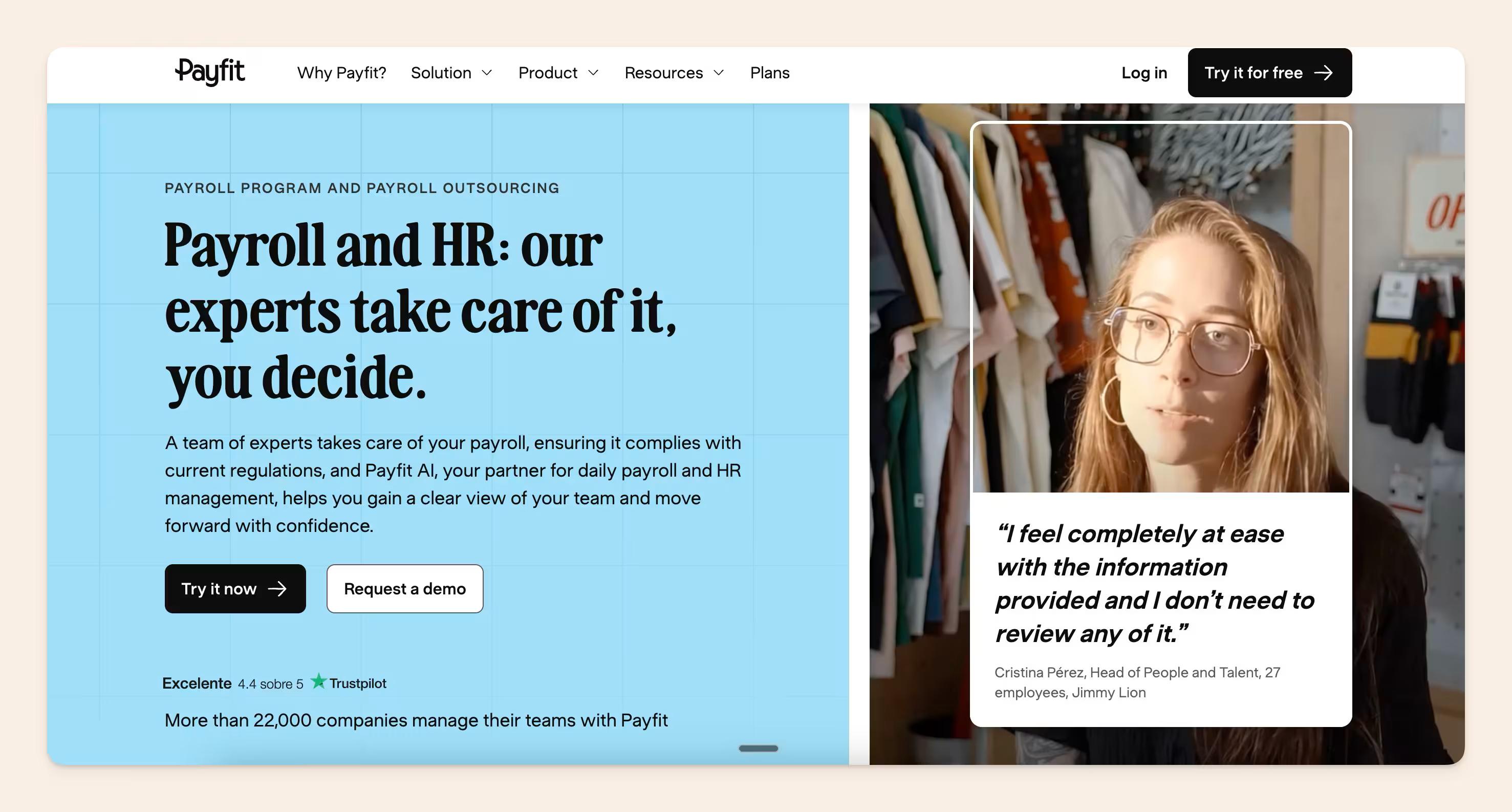 Payfit homepage
