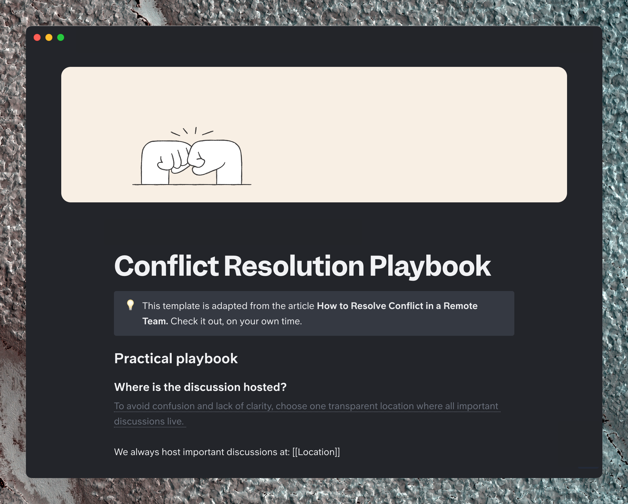 conflict resolution document