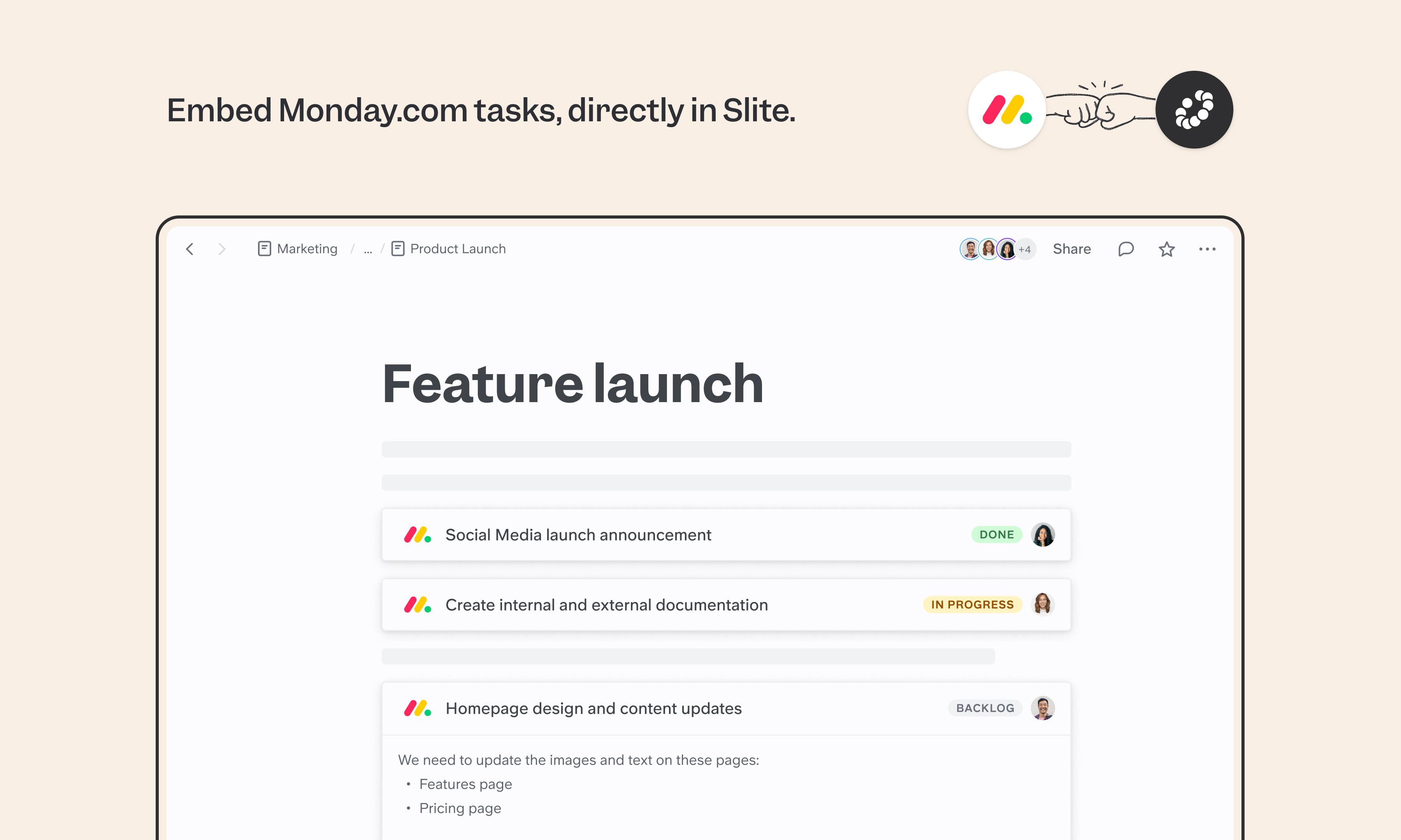 Monday.com integration screenshot