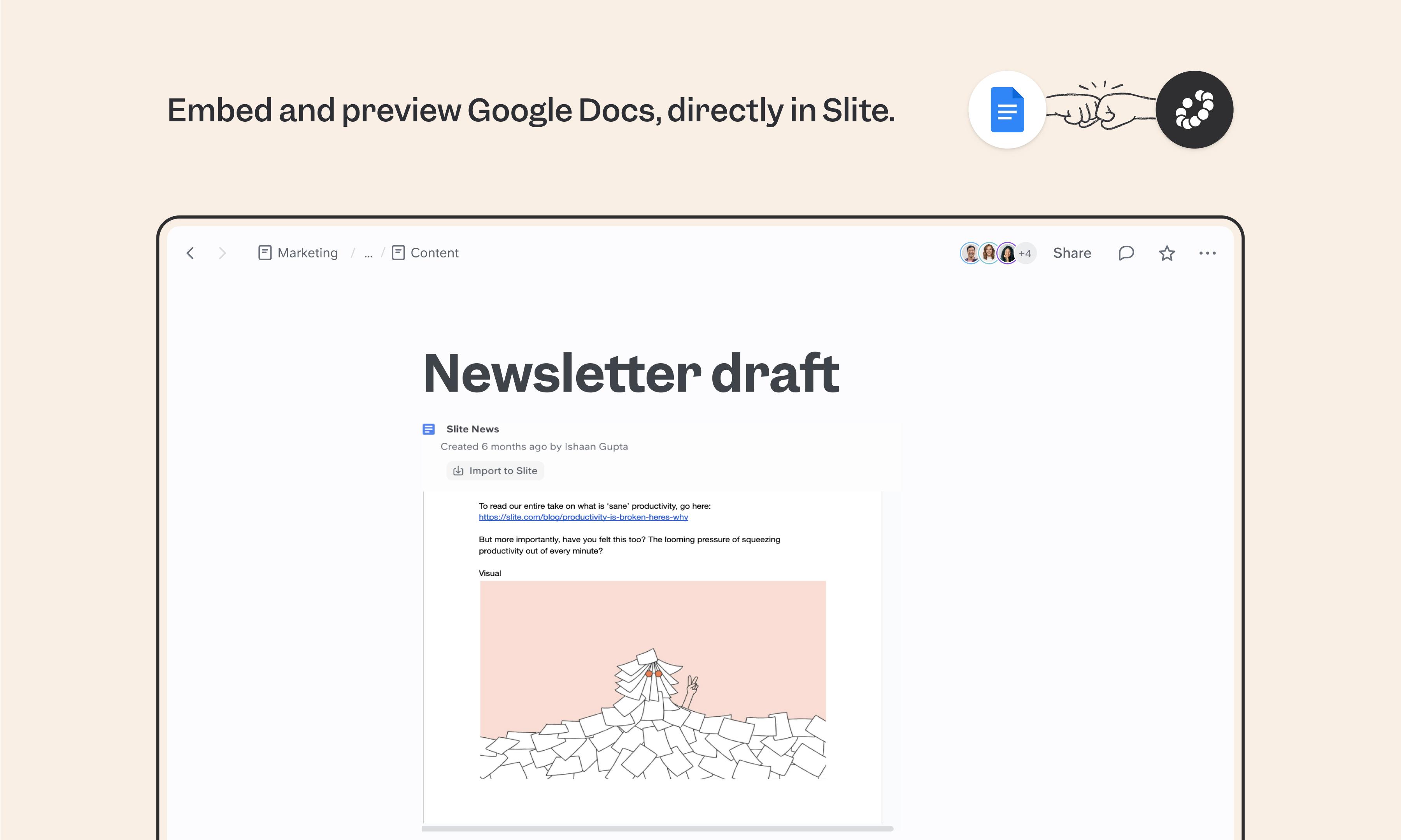 Google Docs integration screenshot