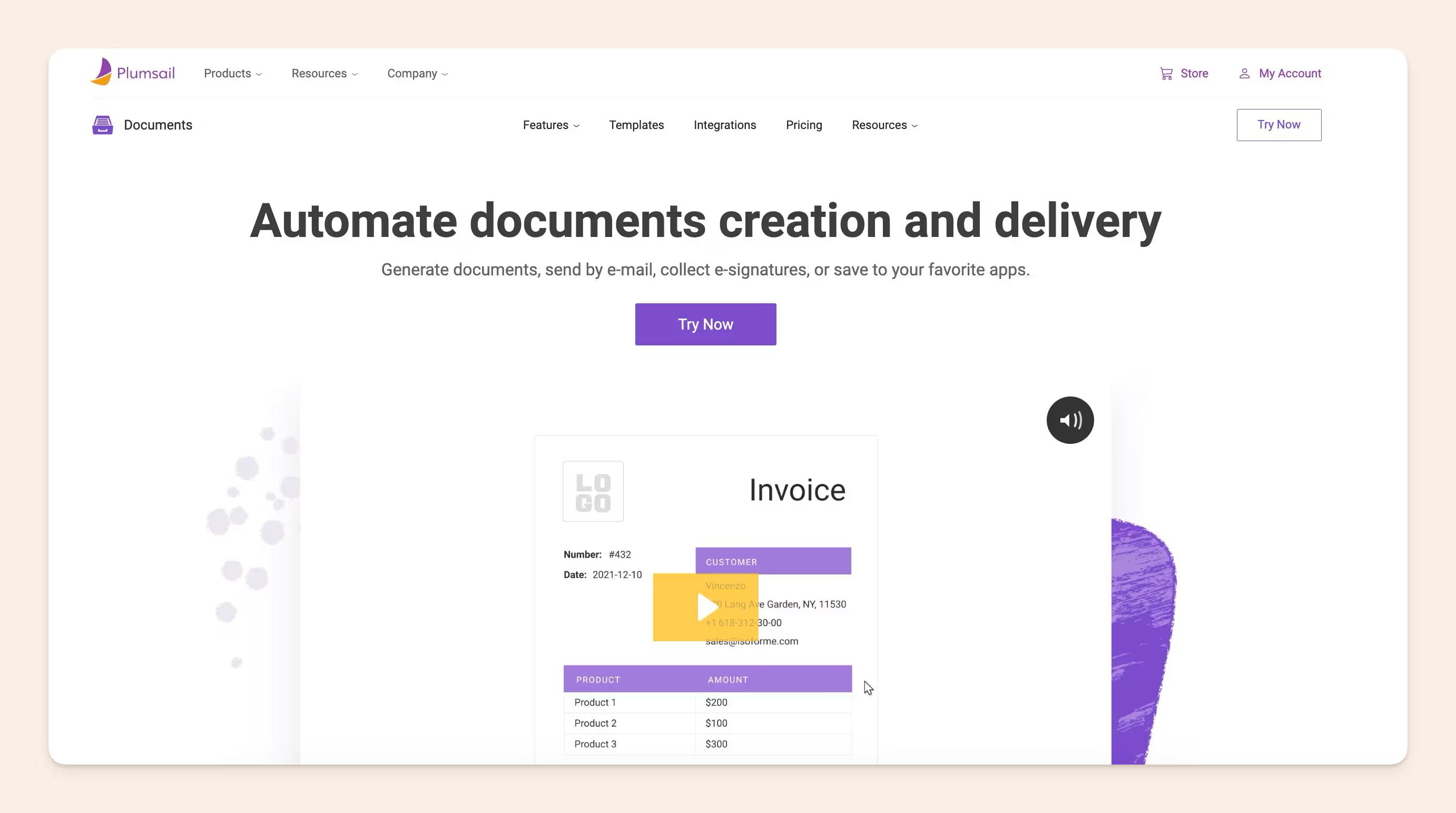 Plumsail documents homepage