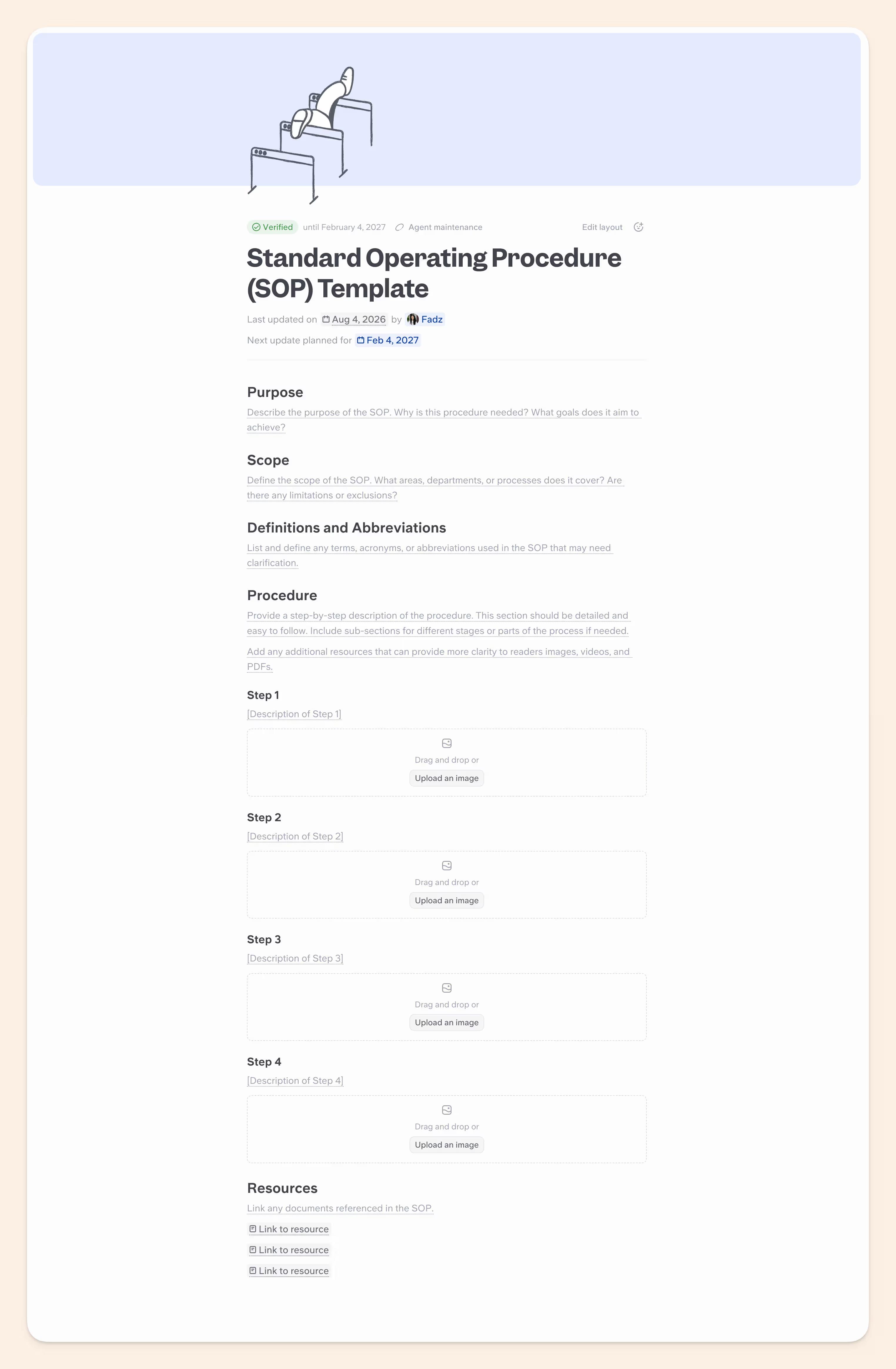 SOP template by Slite