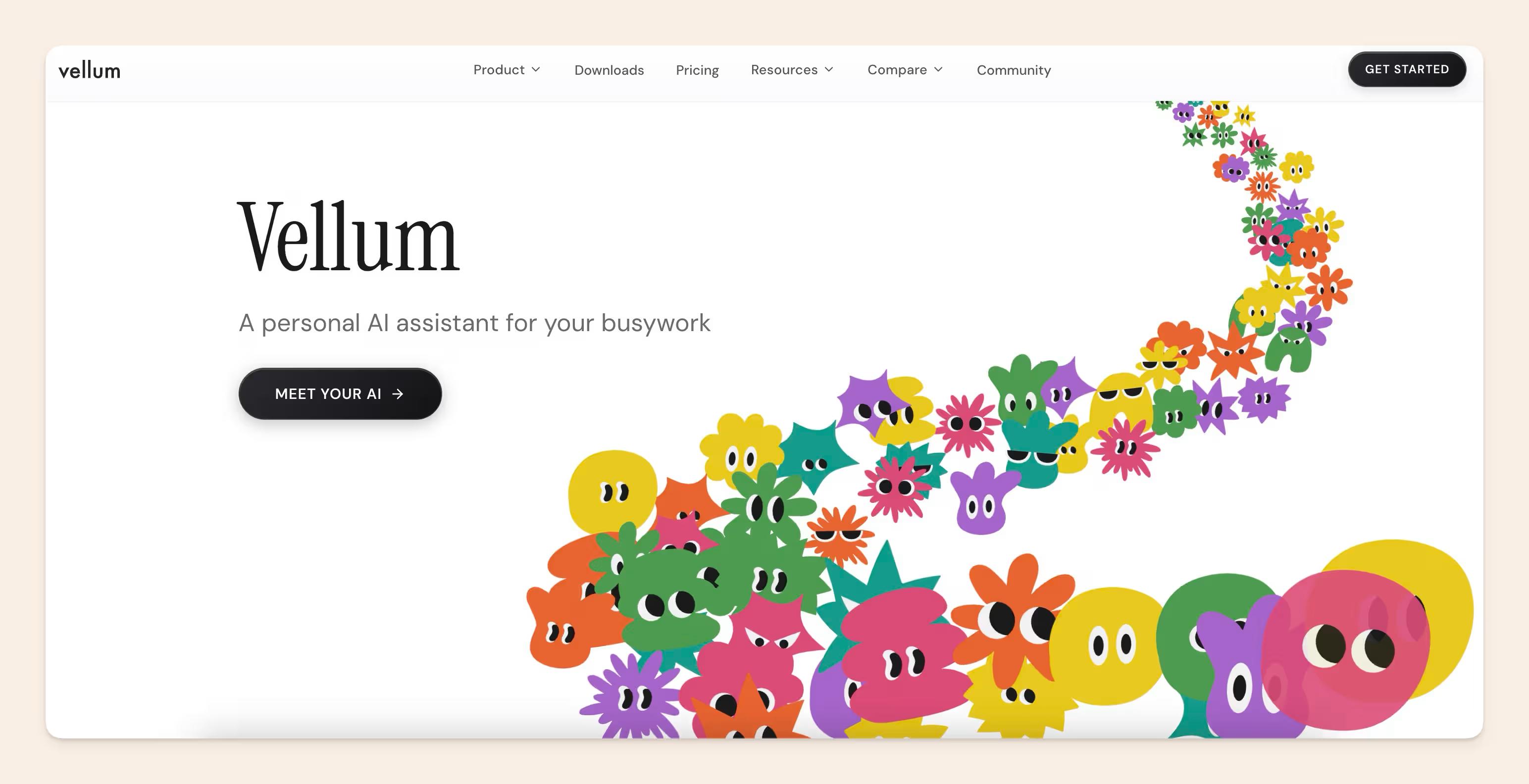 Vellum homepage screenshot