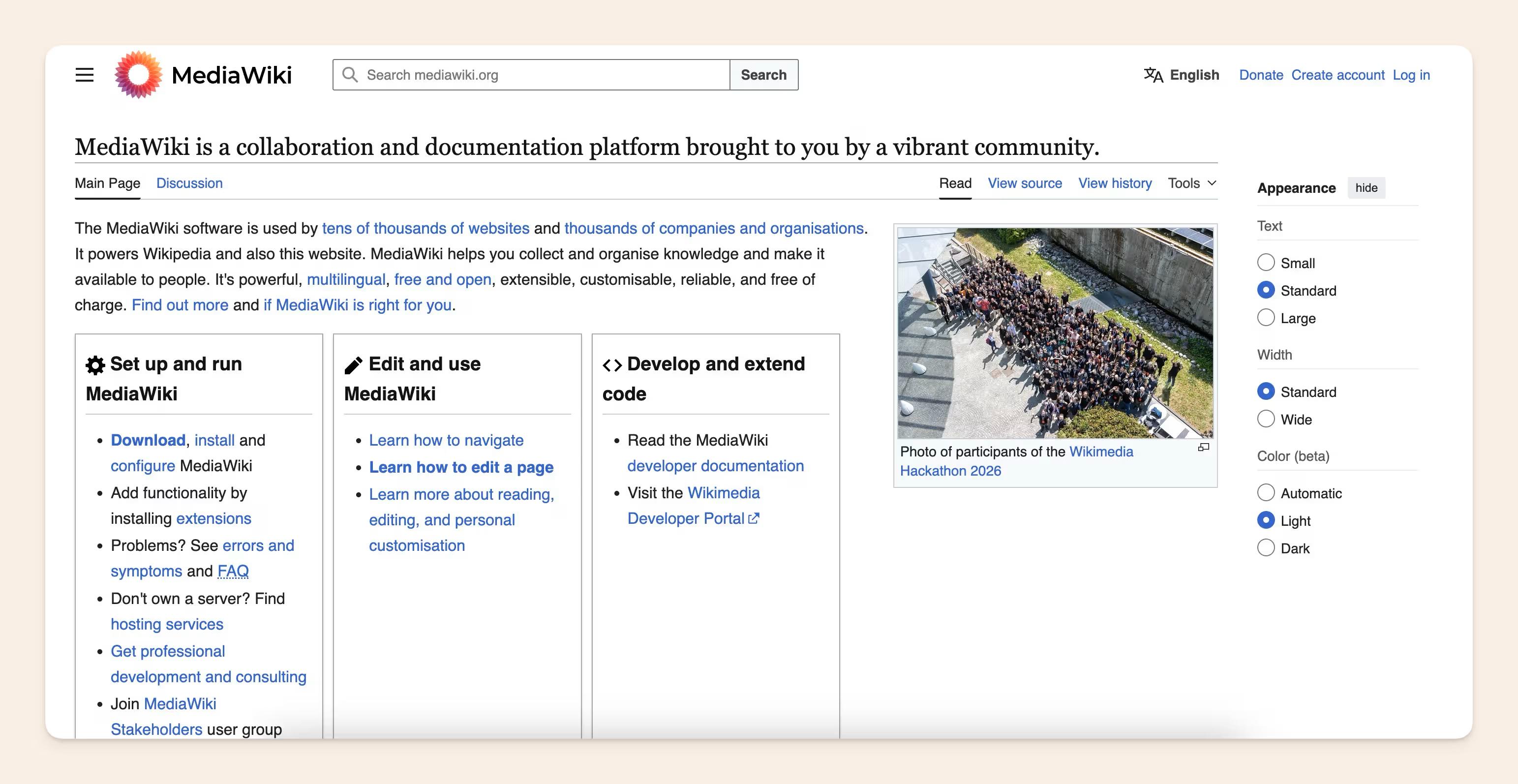 Mediawiki homepage