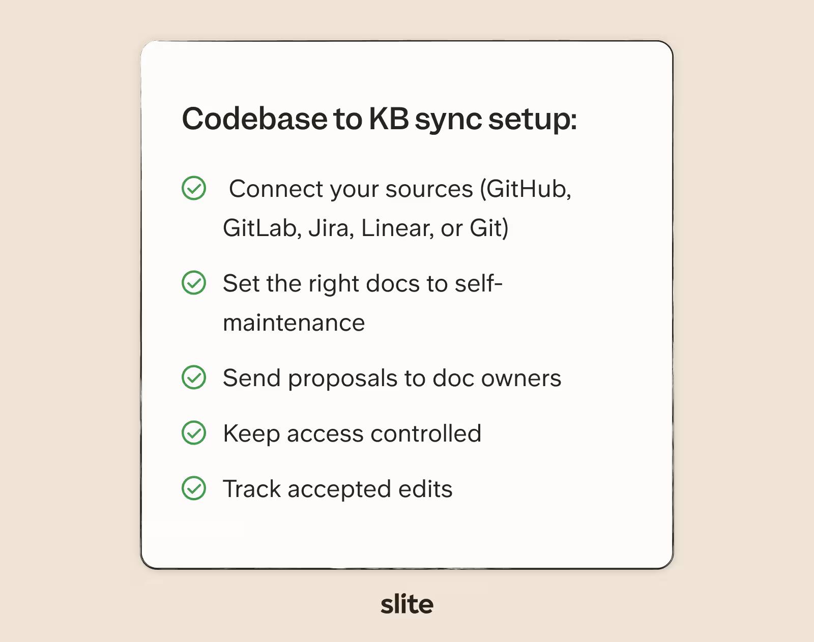 Codebase to your KB sync setup checklist