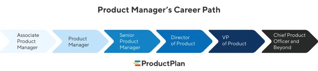 Schema, das den Karriereweg des Produktmanagers zeigt