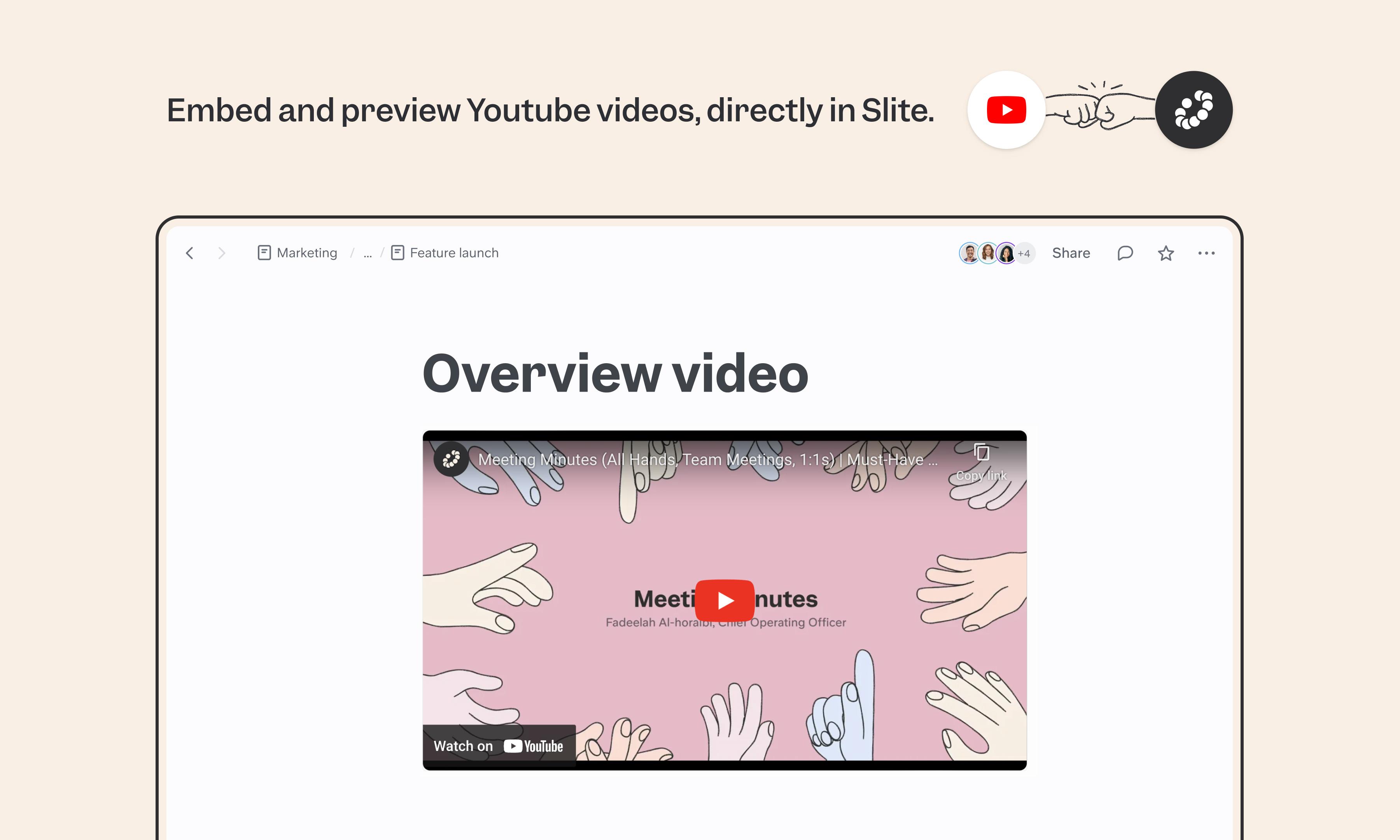 YouTube integration screenshot