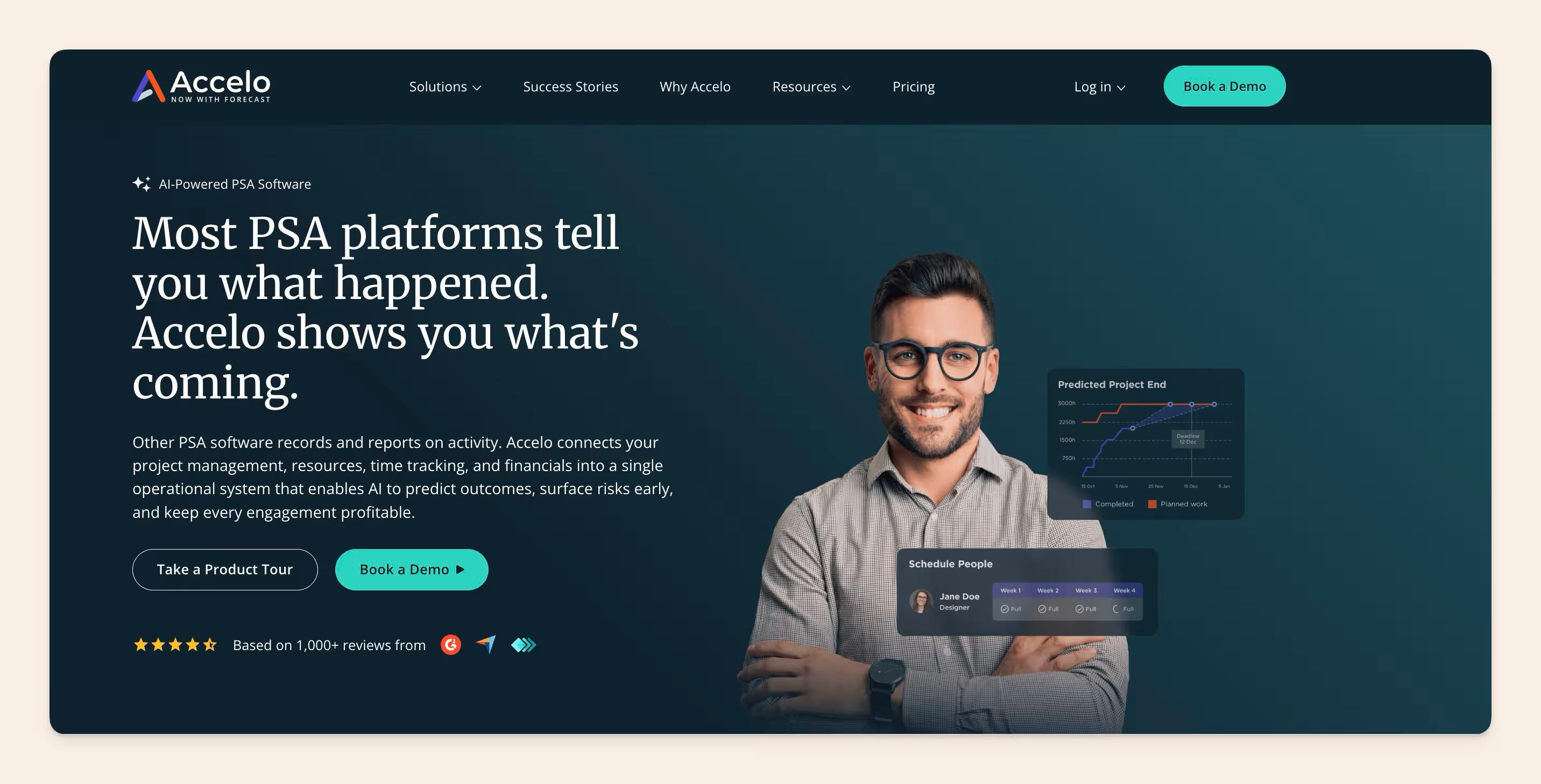 Accelo homepage