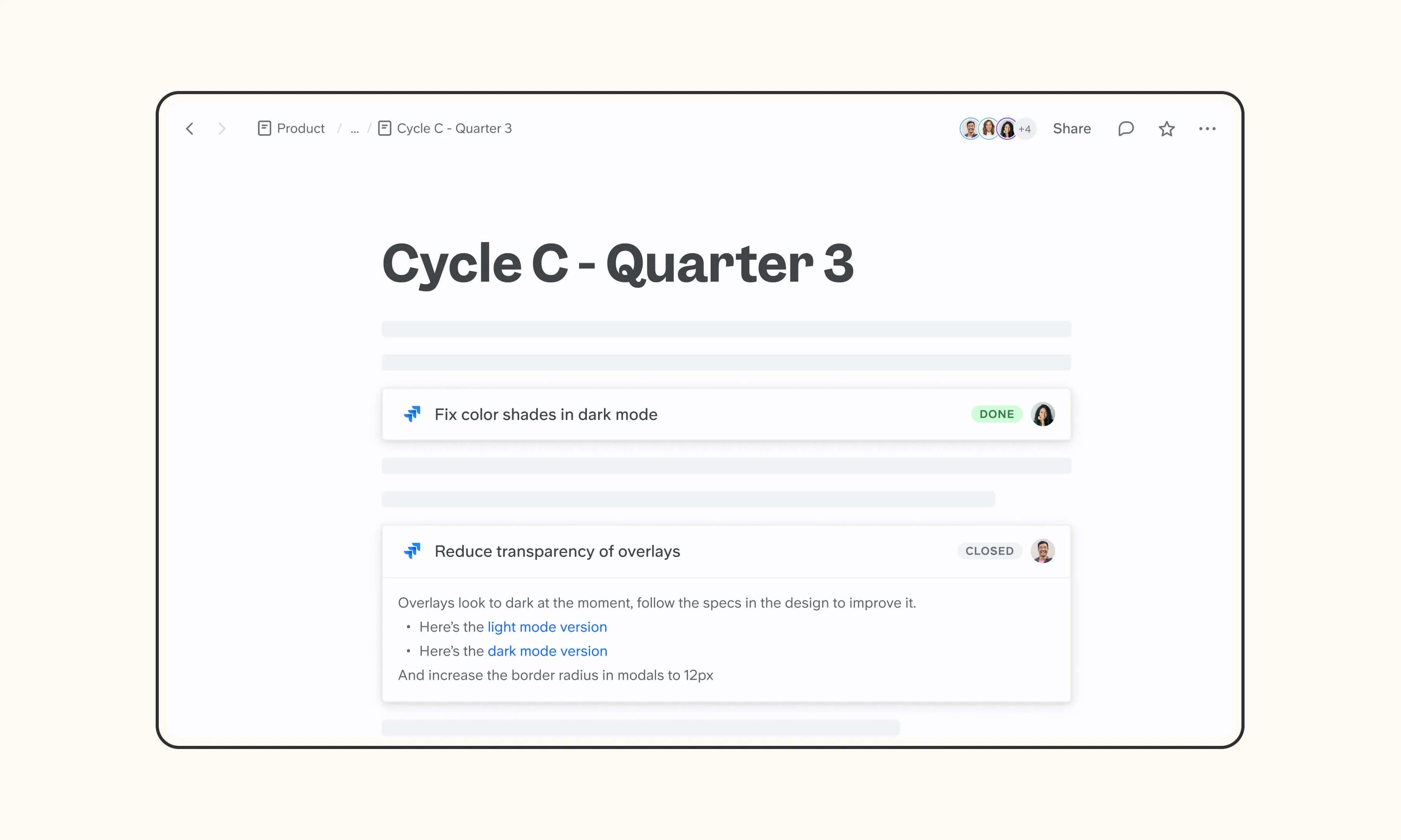 Jira integration screenshot