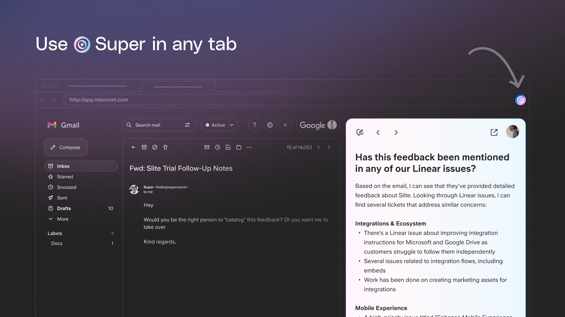 Super's Chrome extension