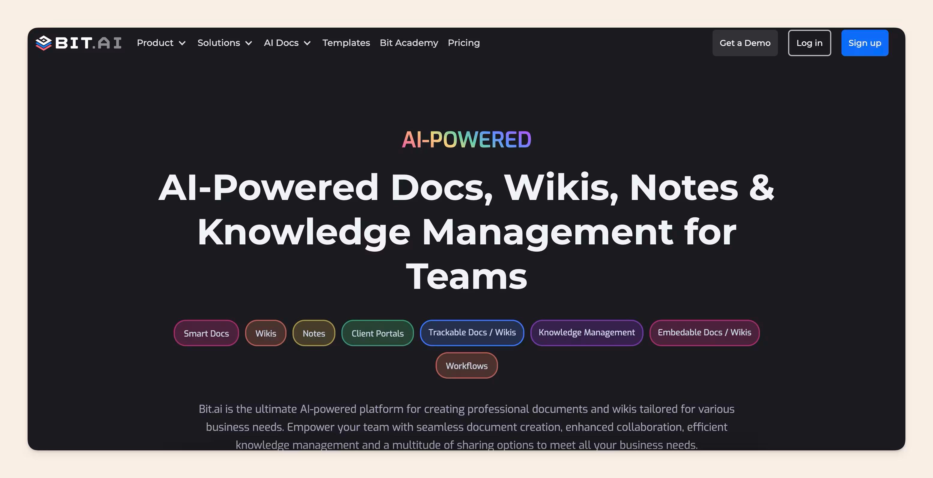 Bit.ai homepage